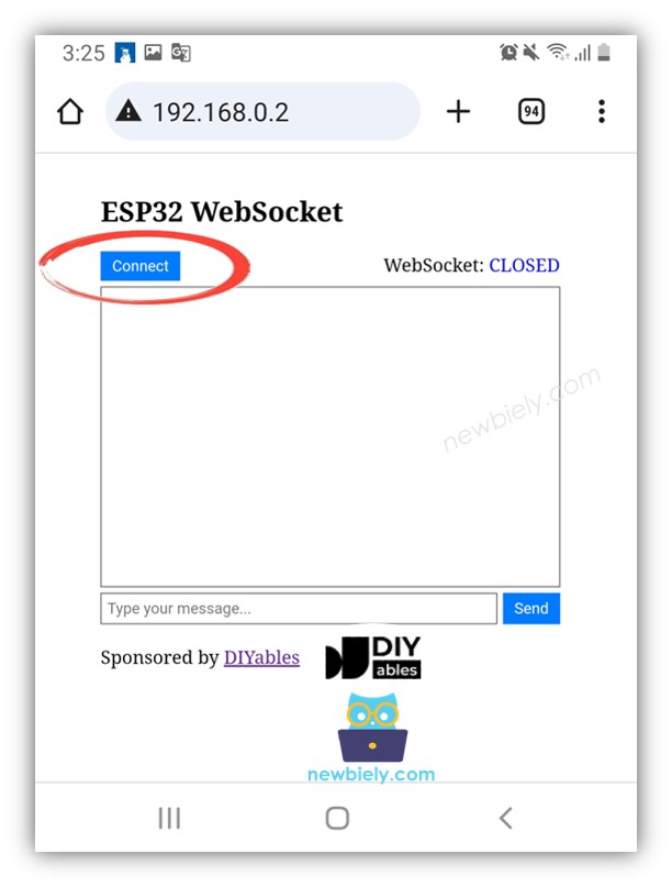 Arduino Nano ESP32 websocket web browser