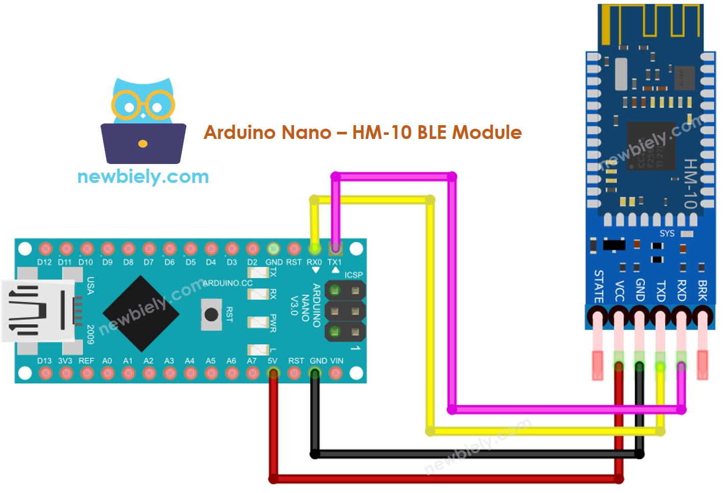 Arduino Nano BLE wiring diagram