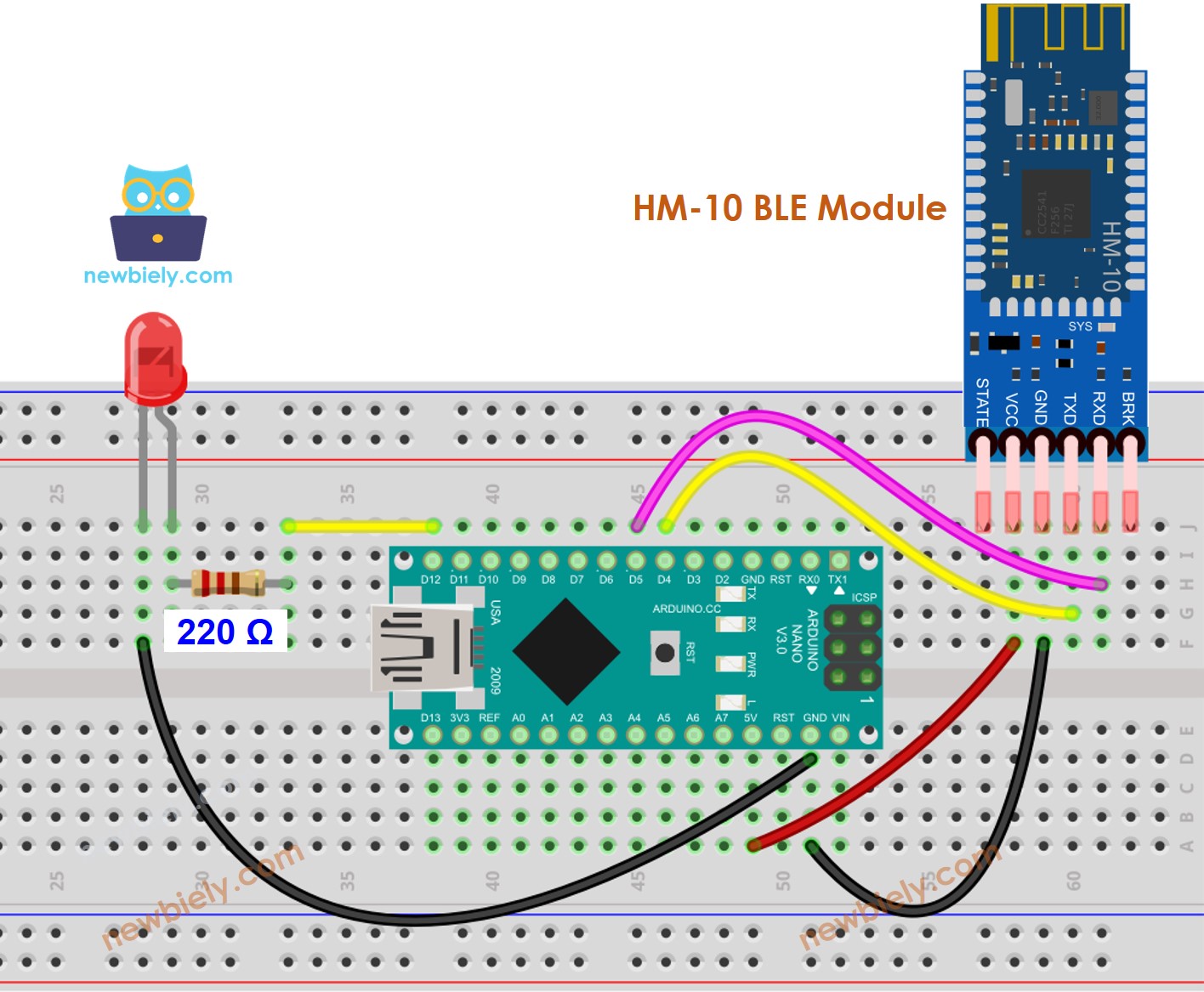 Arduino Nano LED BLE wiring diagram