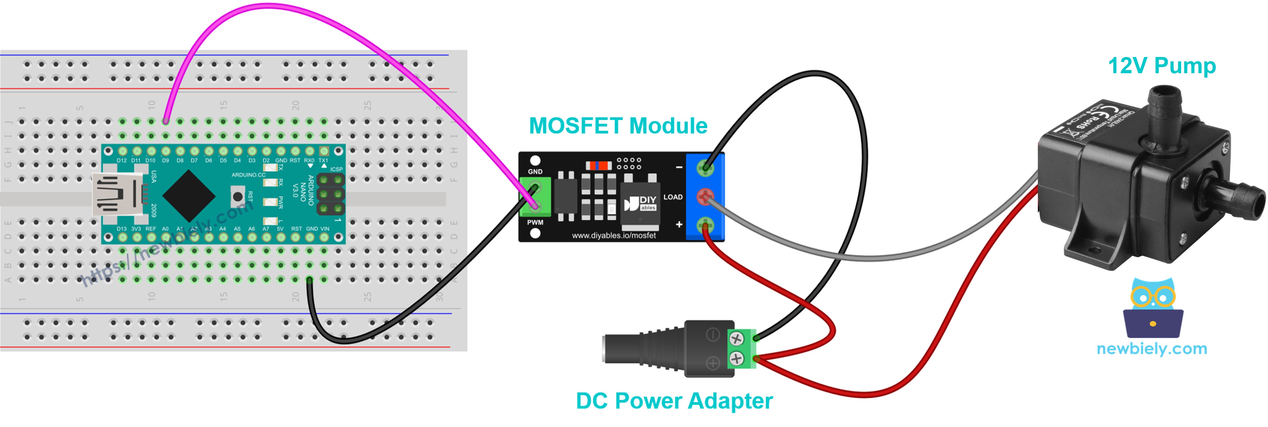 mosfet 모듈 12v 워터 펌프 배선