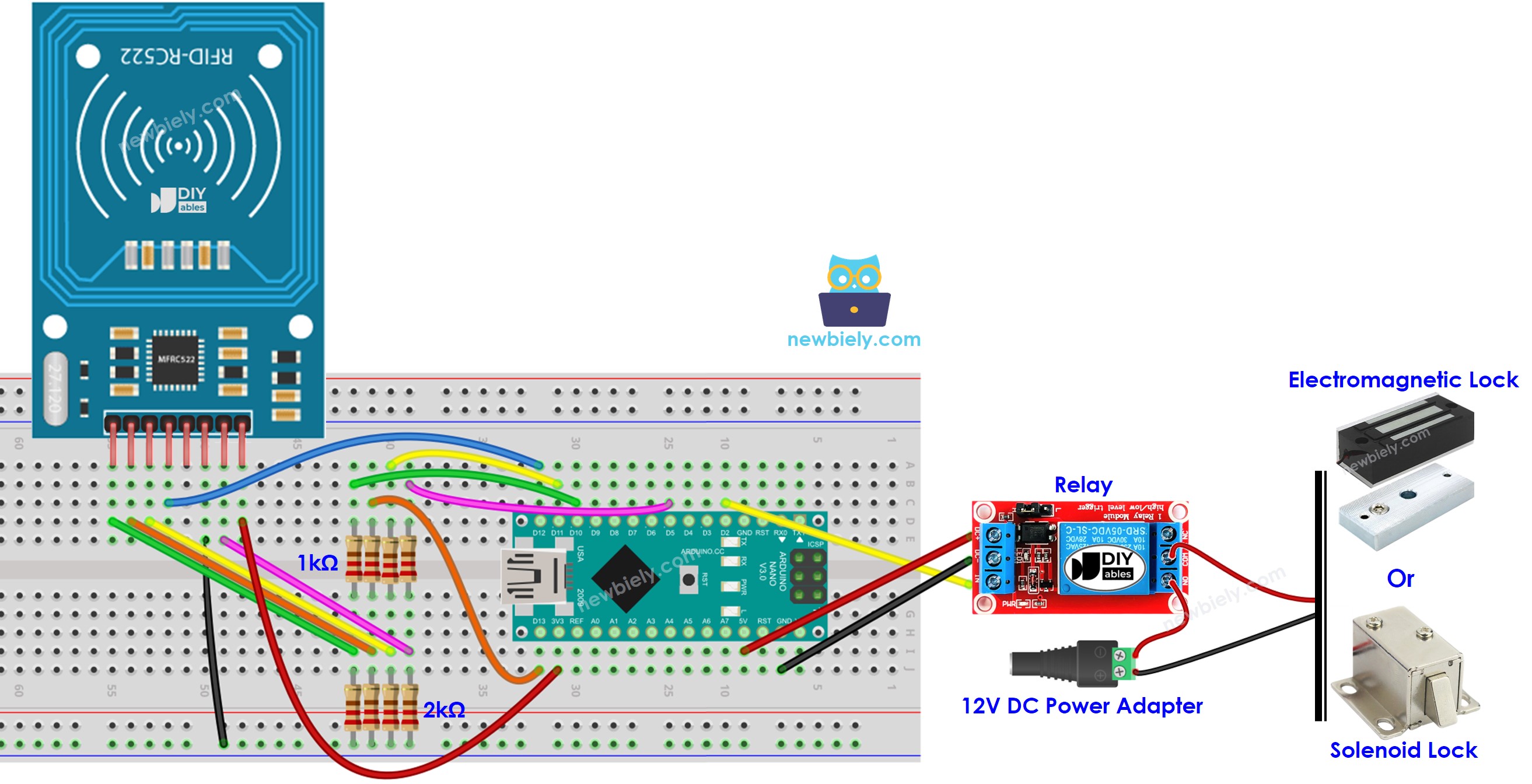 Arduino Nano RFID RC522 with voltage regulated wiring diagram