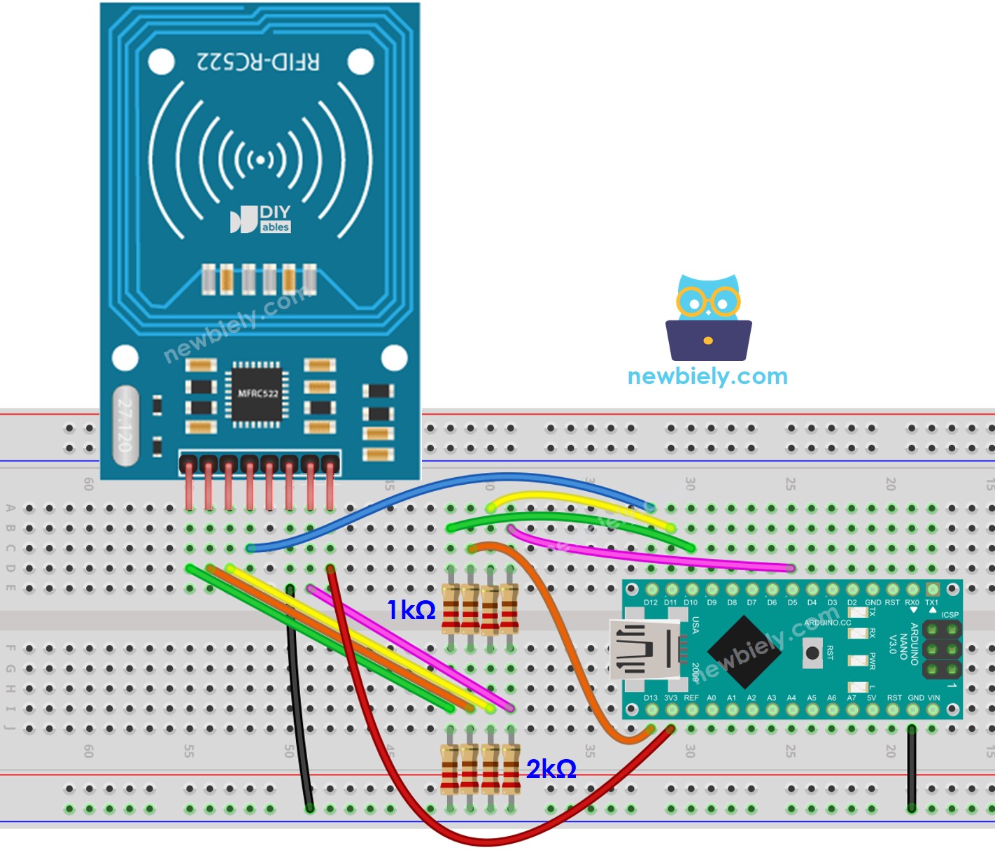 Arduino Nano RFID RC522 with voltage regulated wiring diagram