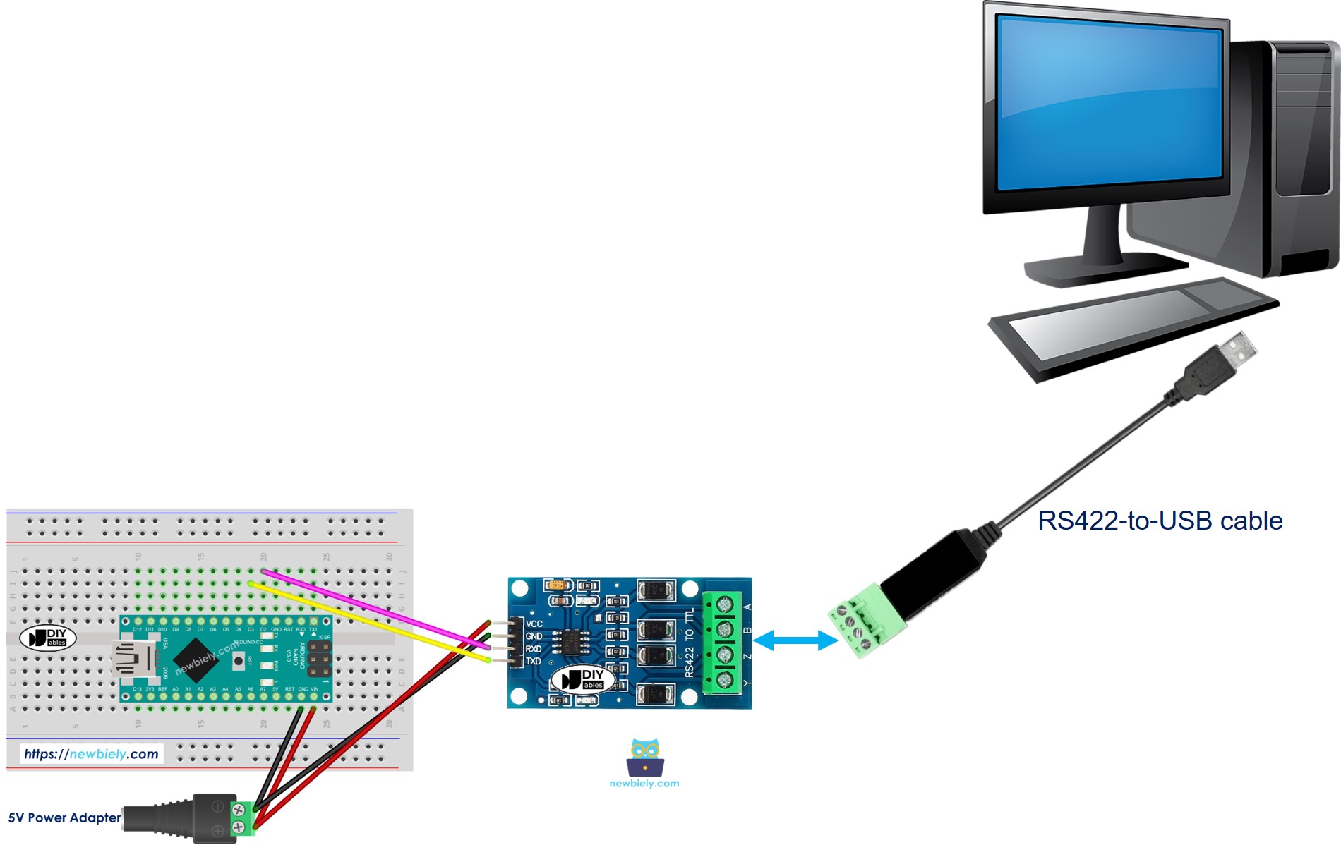 Arduino Nano RS422 to PC communication