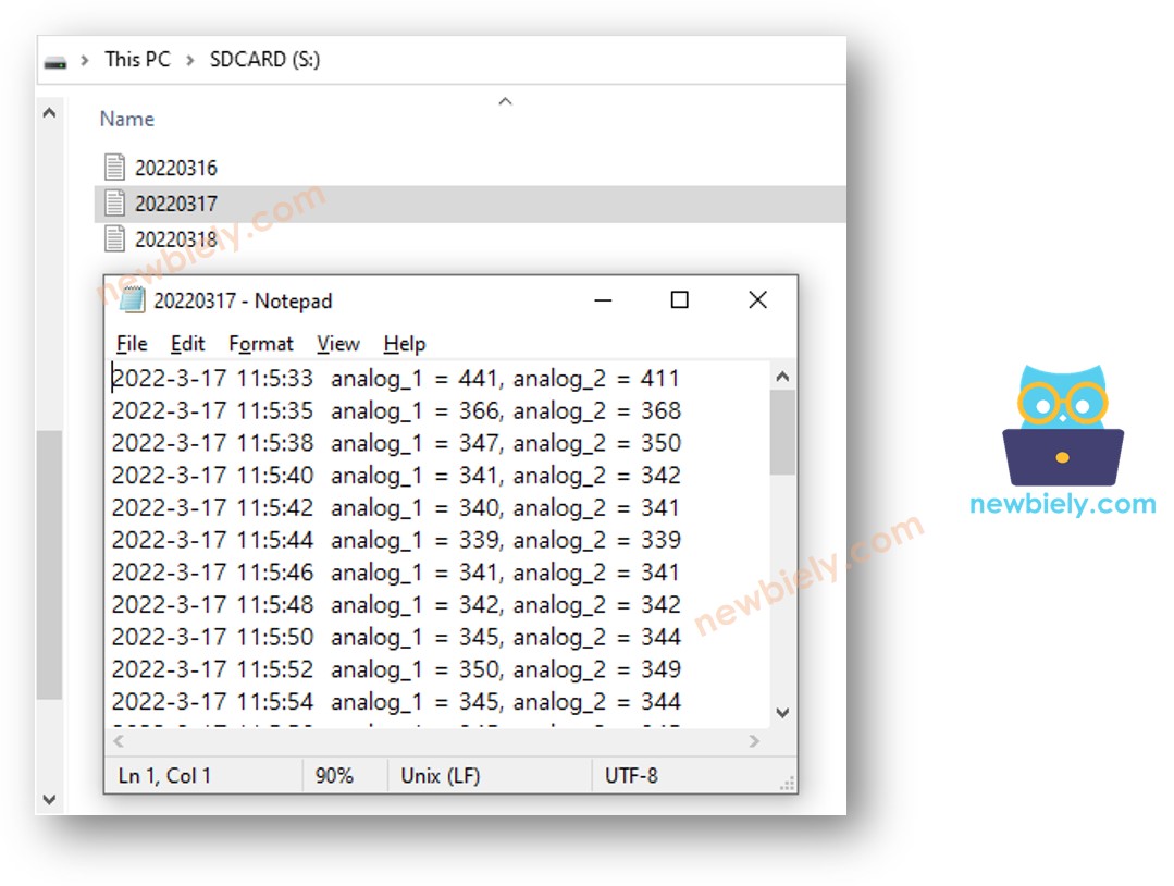 Arduino Nano log to Micro SD Card multiple files