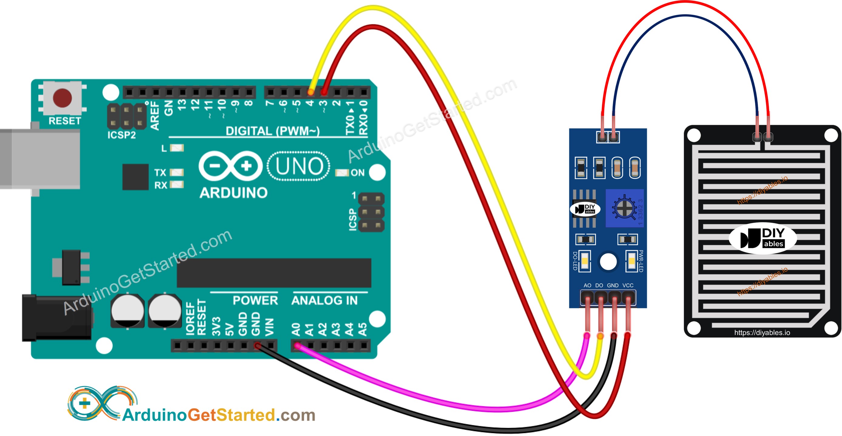 Arduino rain detector wiring diagram