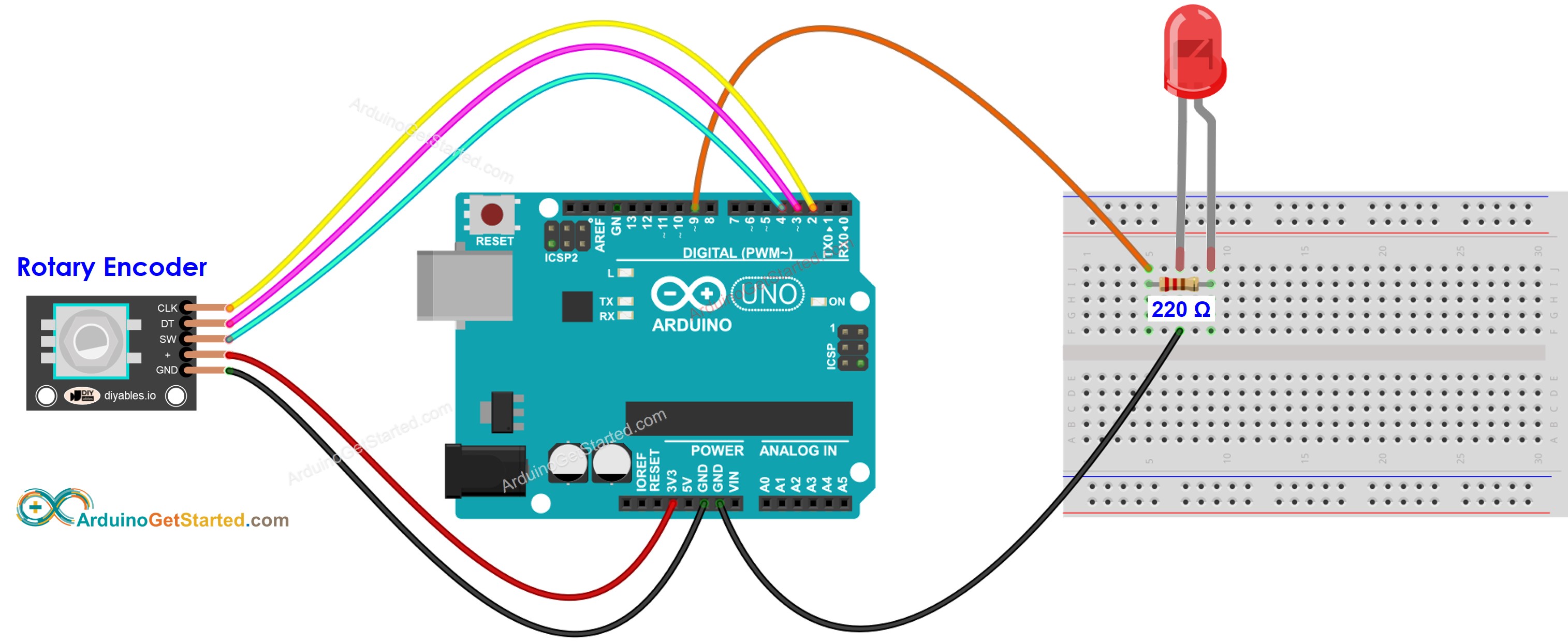 Arduino Rotary Encoder LED Wiring Diagram