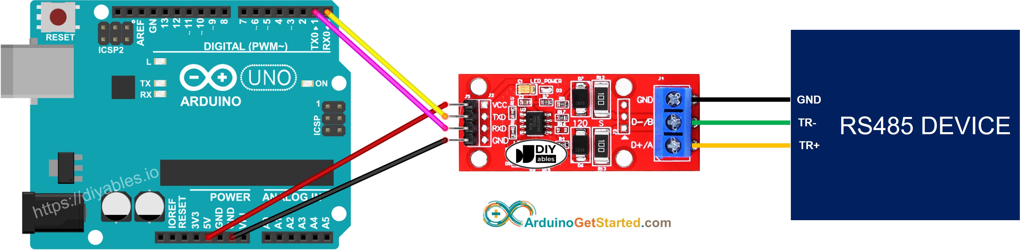 Arduino TTL to RS485 Wiring Diagram