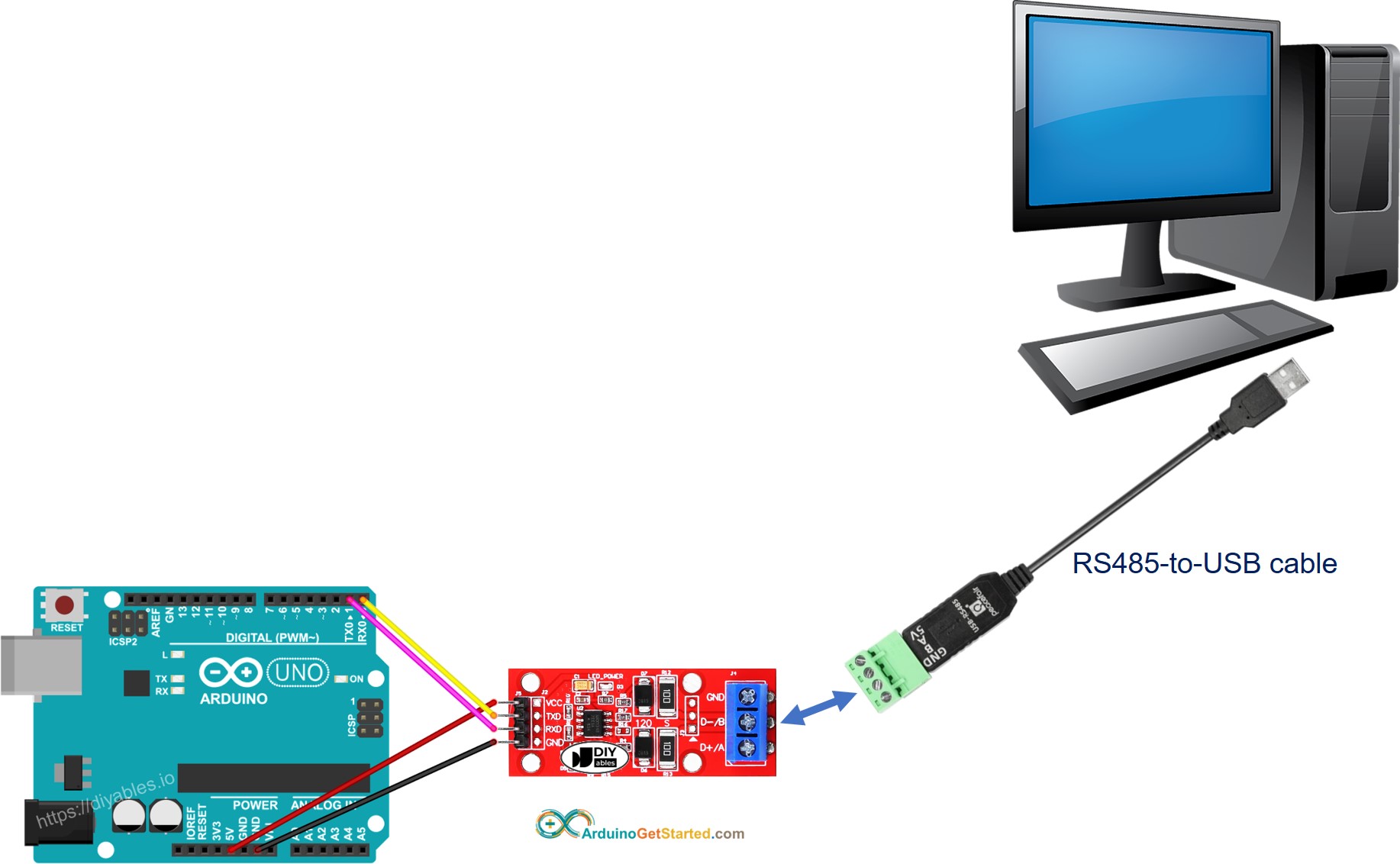 Arduino RS485 to PC communication