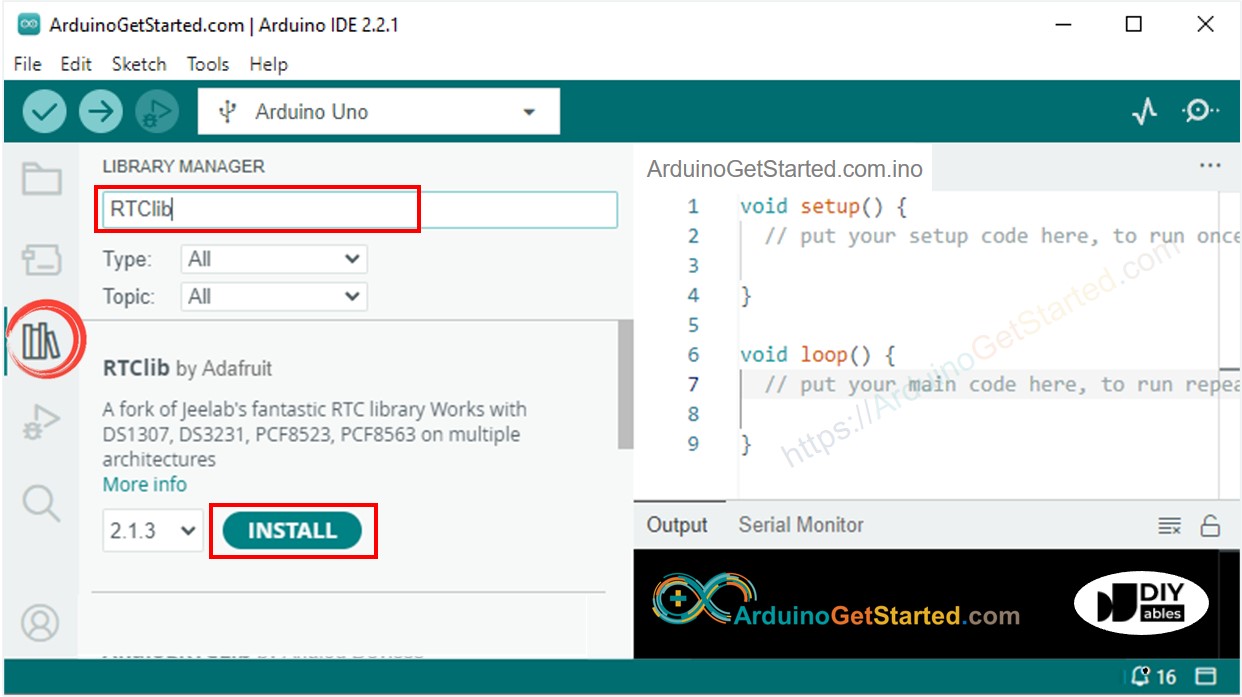 Arduino RTC library