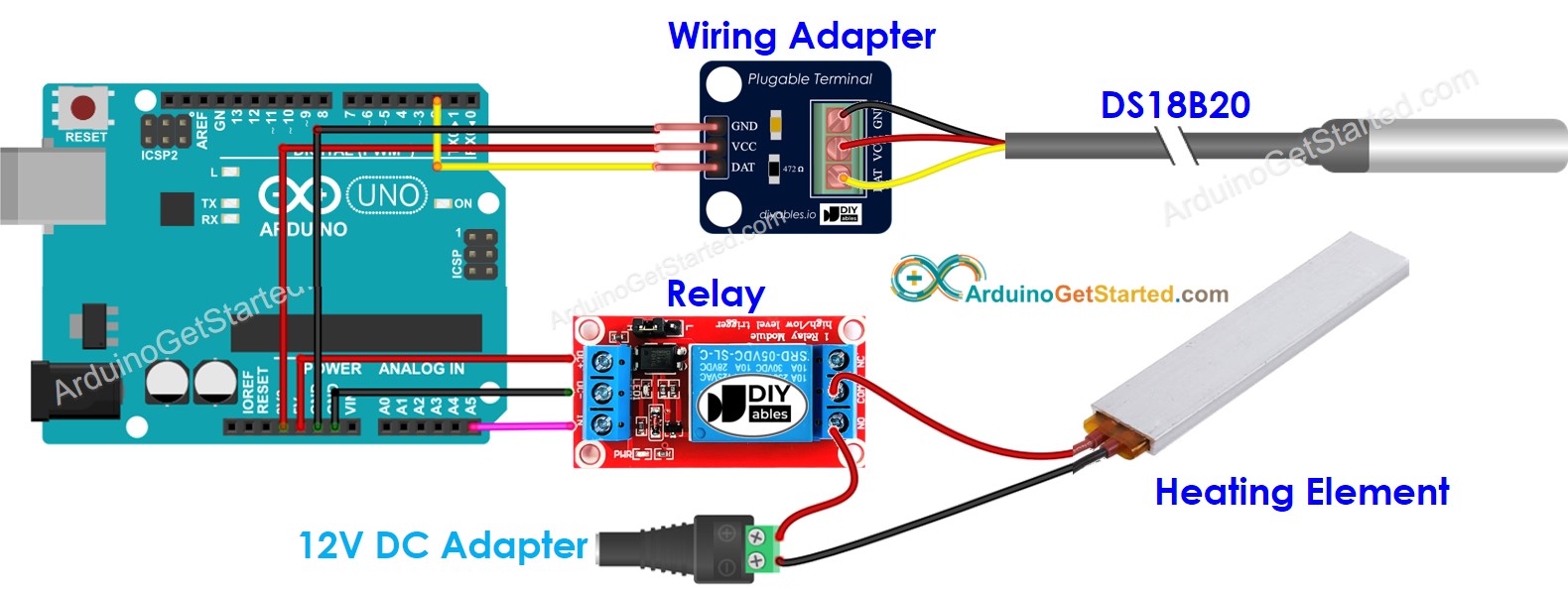 Arduino teamperature controls heating system wiring diagram