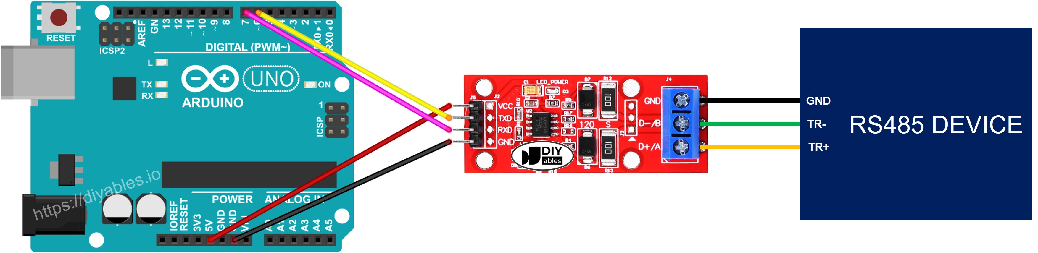 Arduino RS-485 to TTL Wiring Diagram