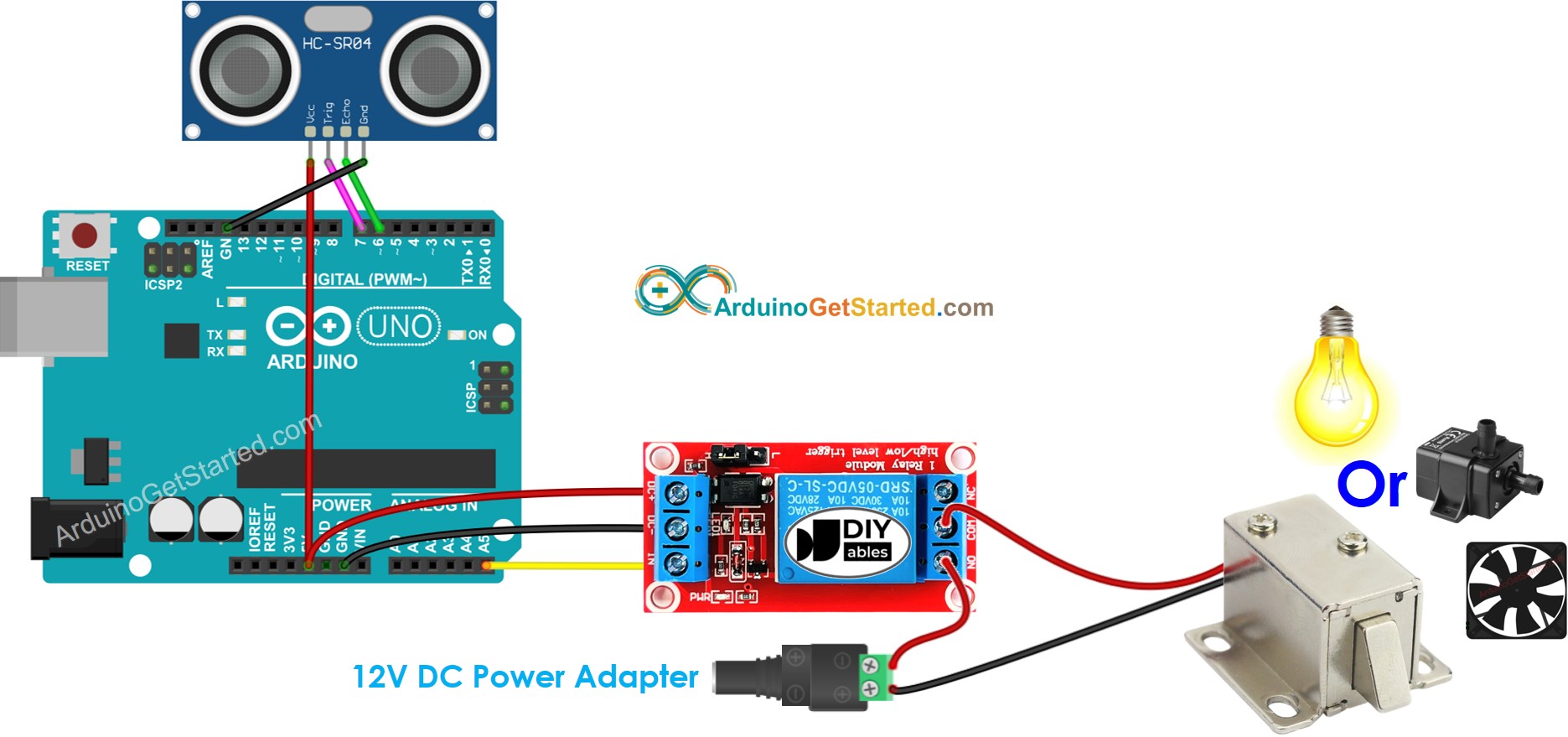 Arduino Ultrasonic Sensor Relay Wiring Diagram