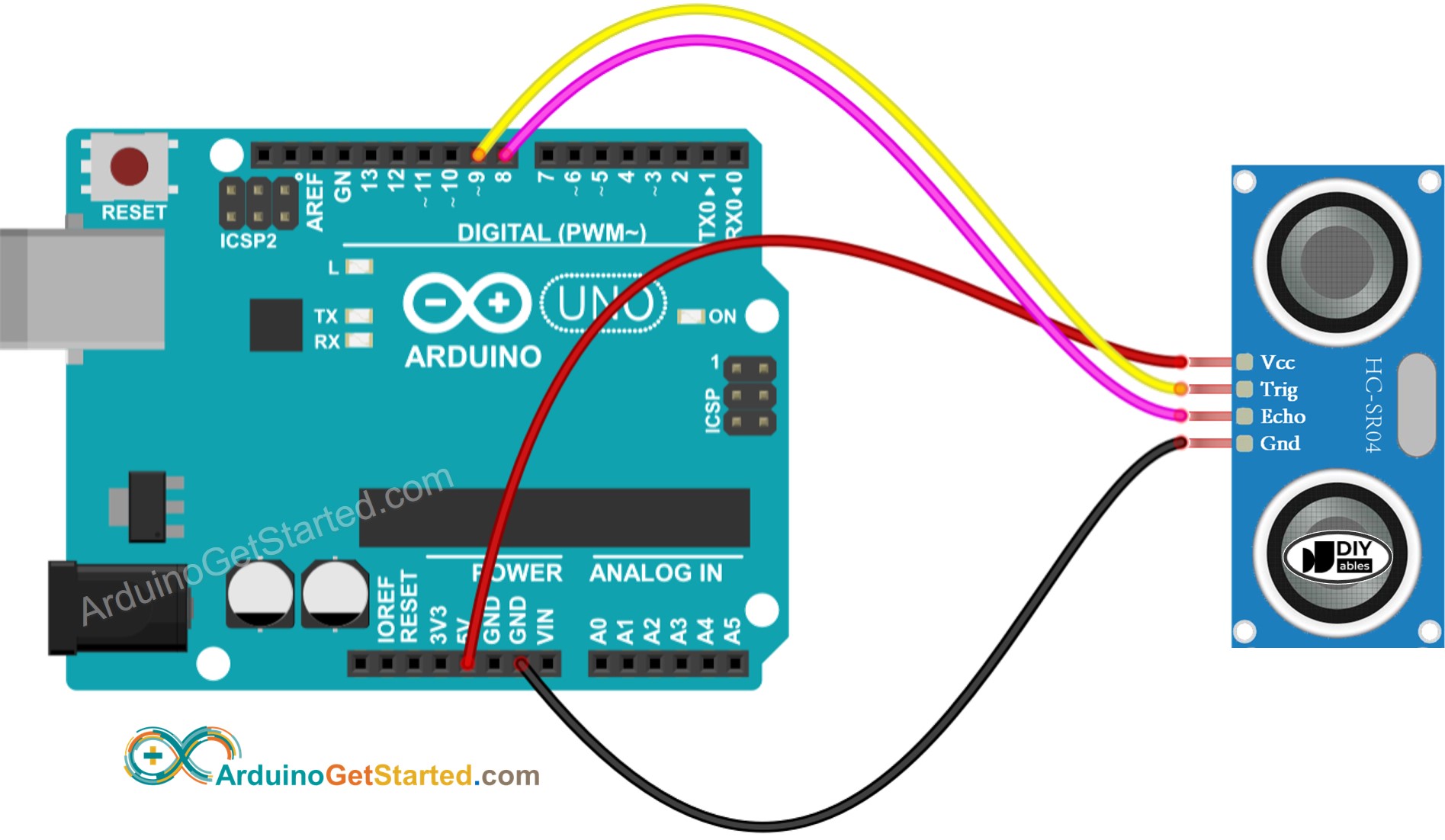 Arduino Ultrasonic Sensor Wiring Diagram