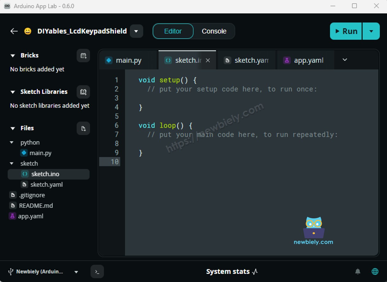 아두이노 app lab app folders and files on Arduino UNO Q