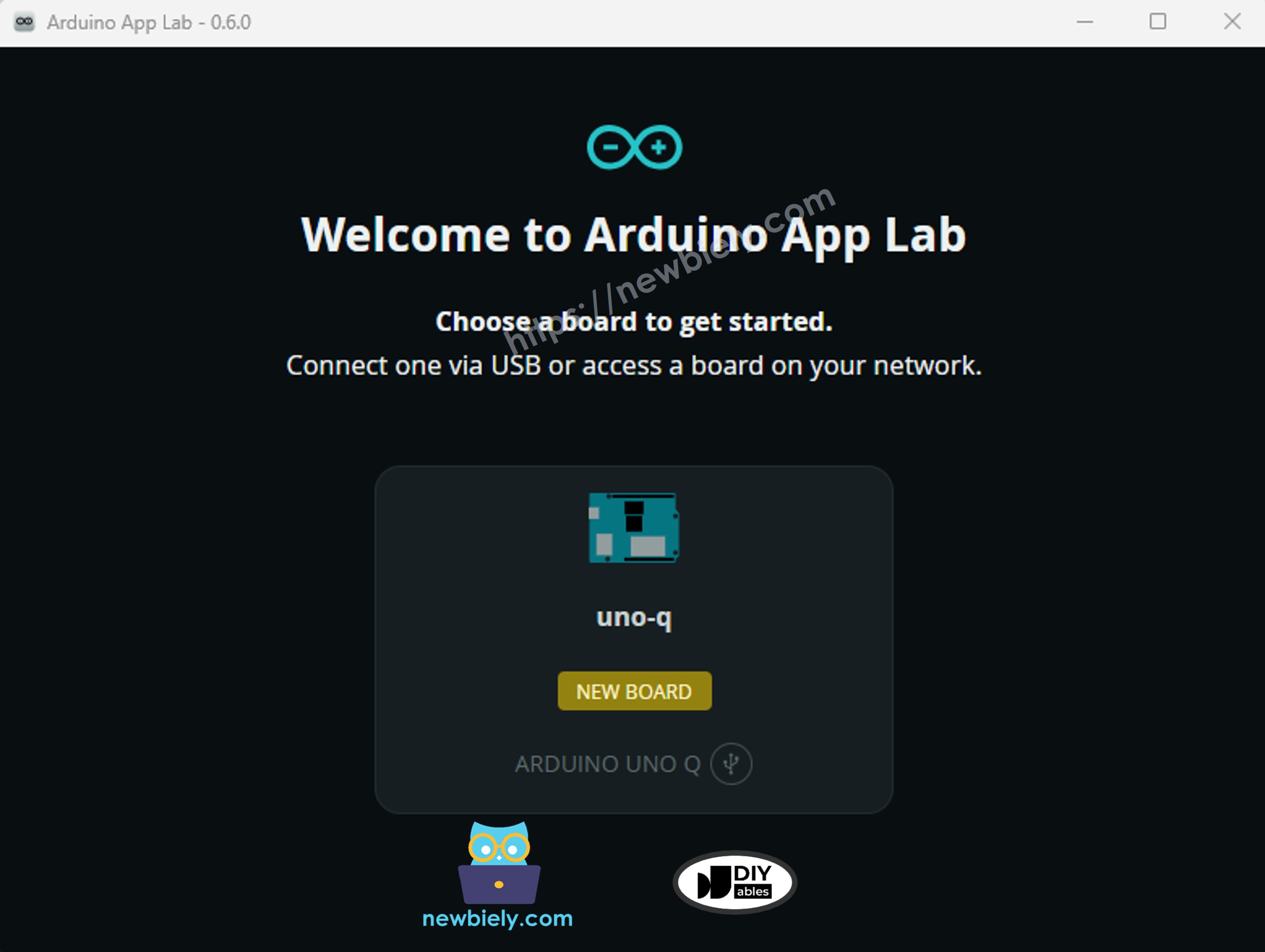 아두이노 app lab - board detected