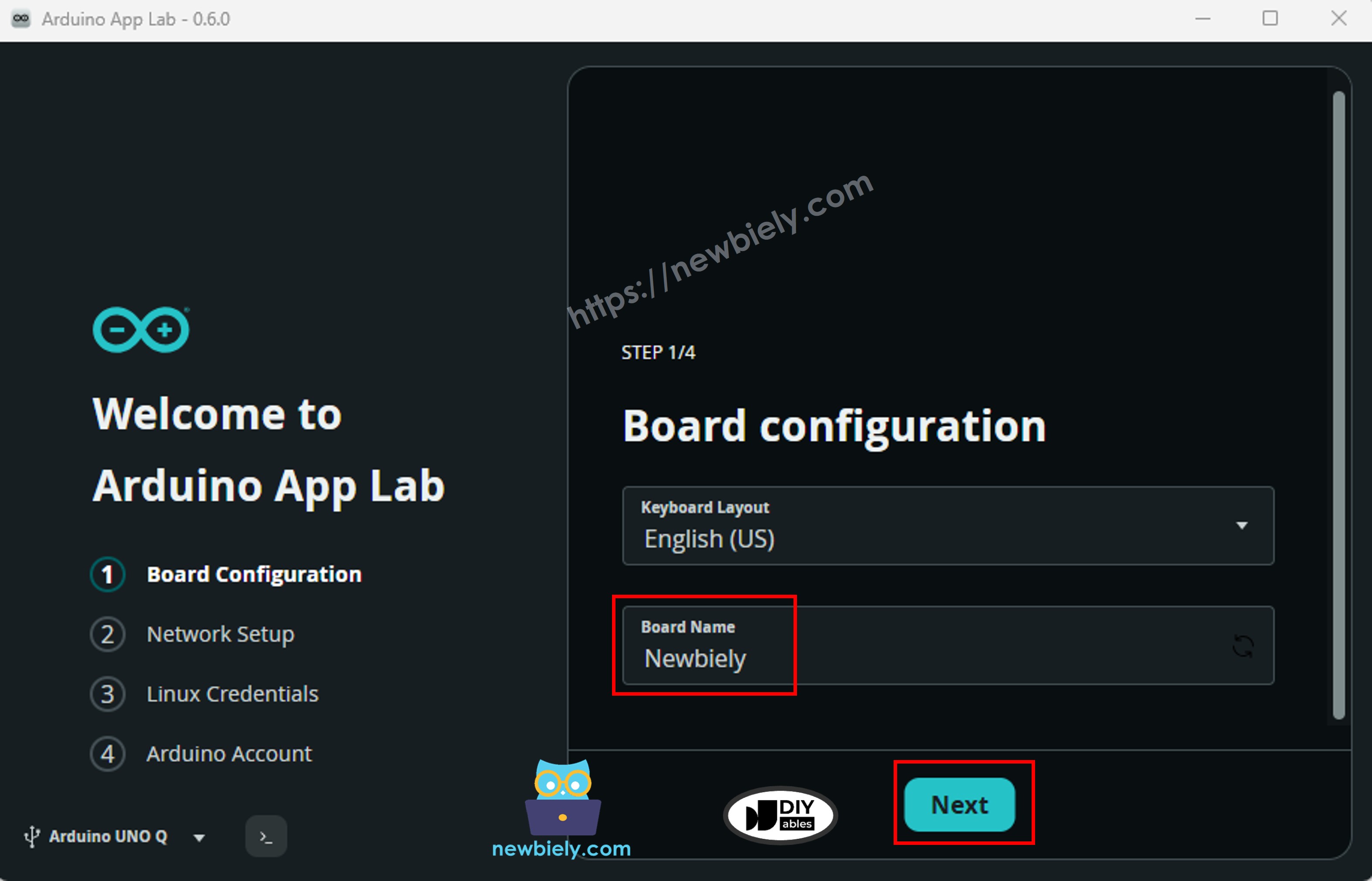 아두이노 app lab - board name configuration