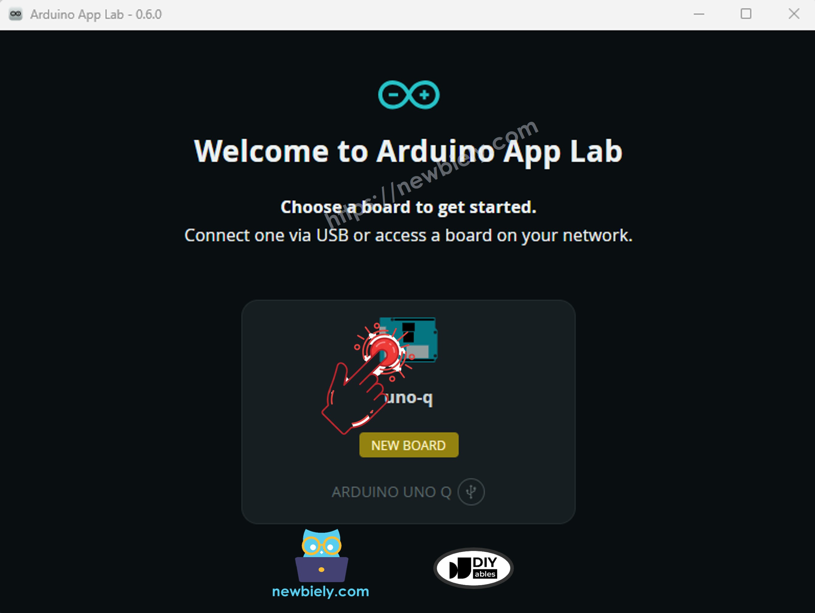 아두이노 app lab - click on board