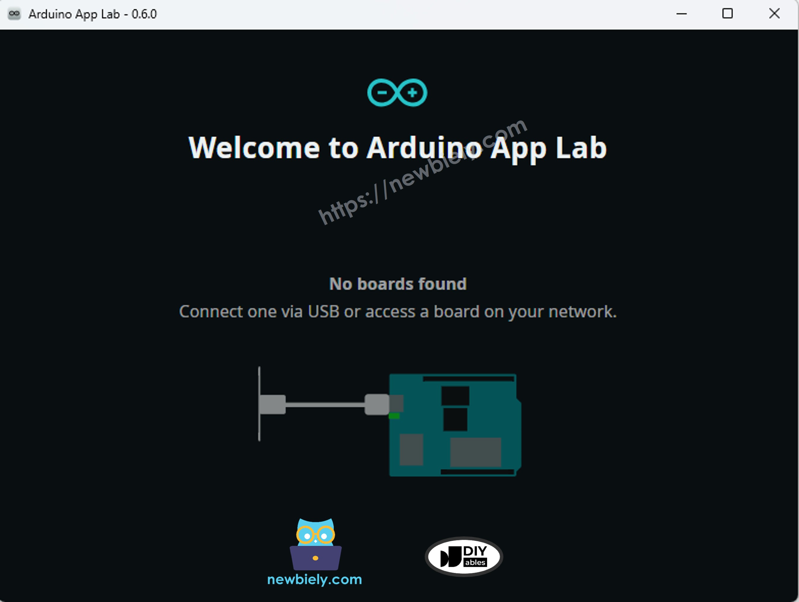 아두이노 app lab - no board connected
