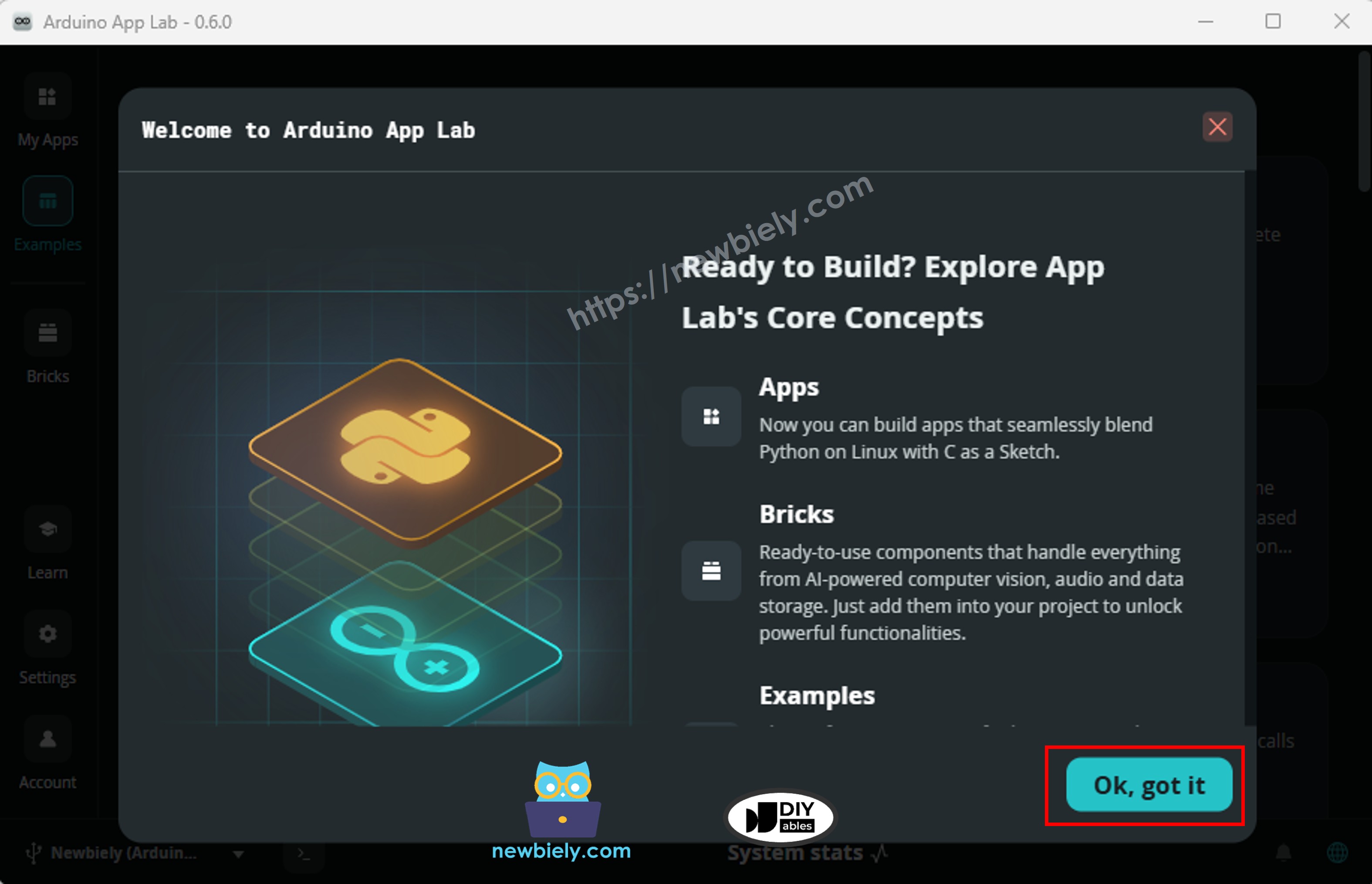아두이노 app lab - welcome screen