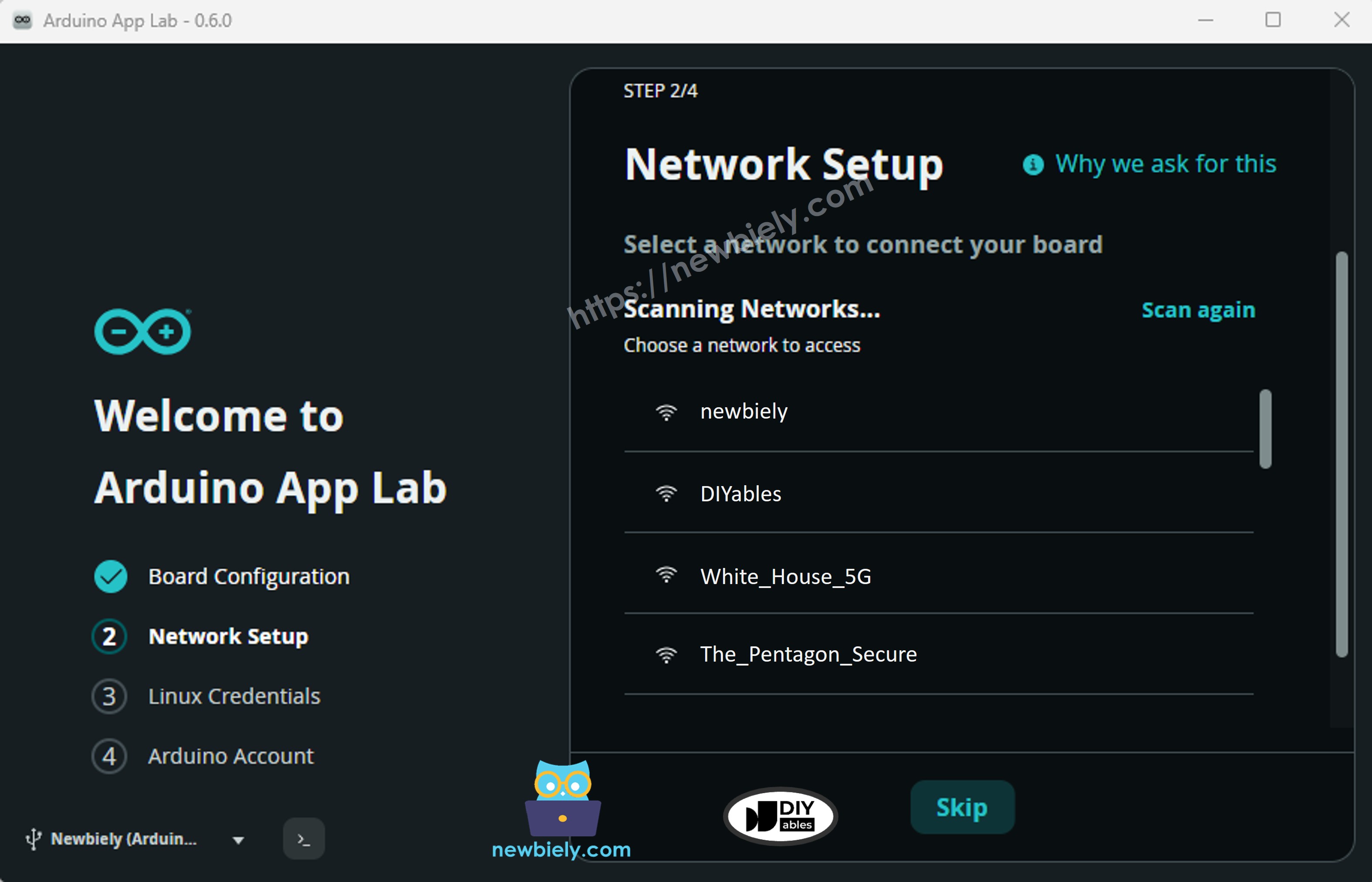 아두이노 app lab - wi-fi network scan