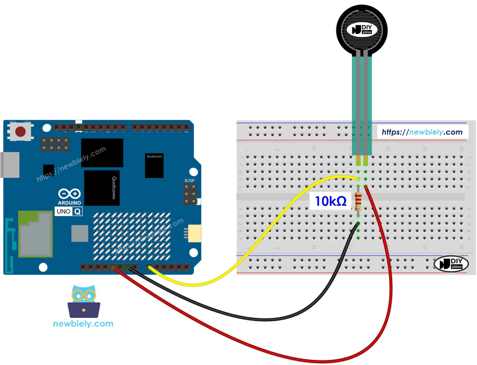 Arduino UNO Q 힘 센서 연결 배선도
