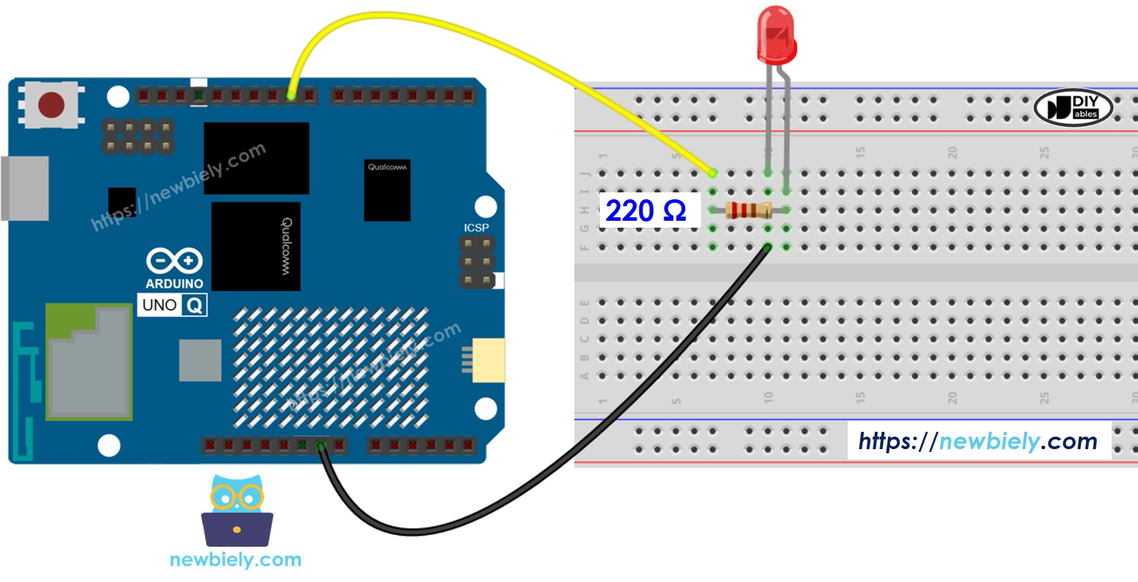 Arduino UNO Q LED 배선도