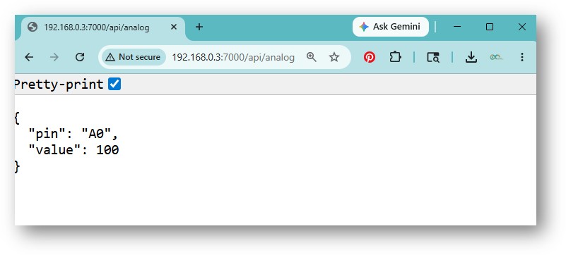 Arduino UNO Q 웹 서버 api response