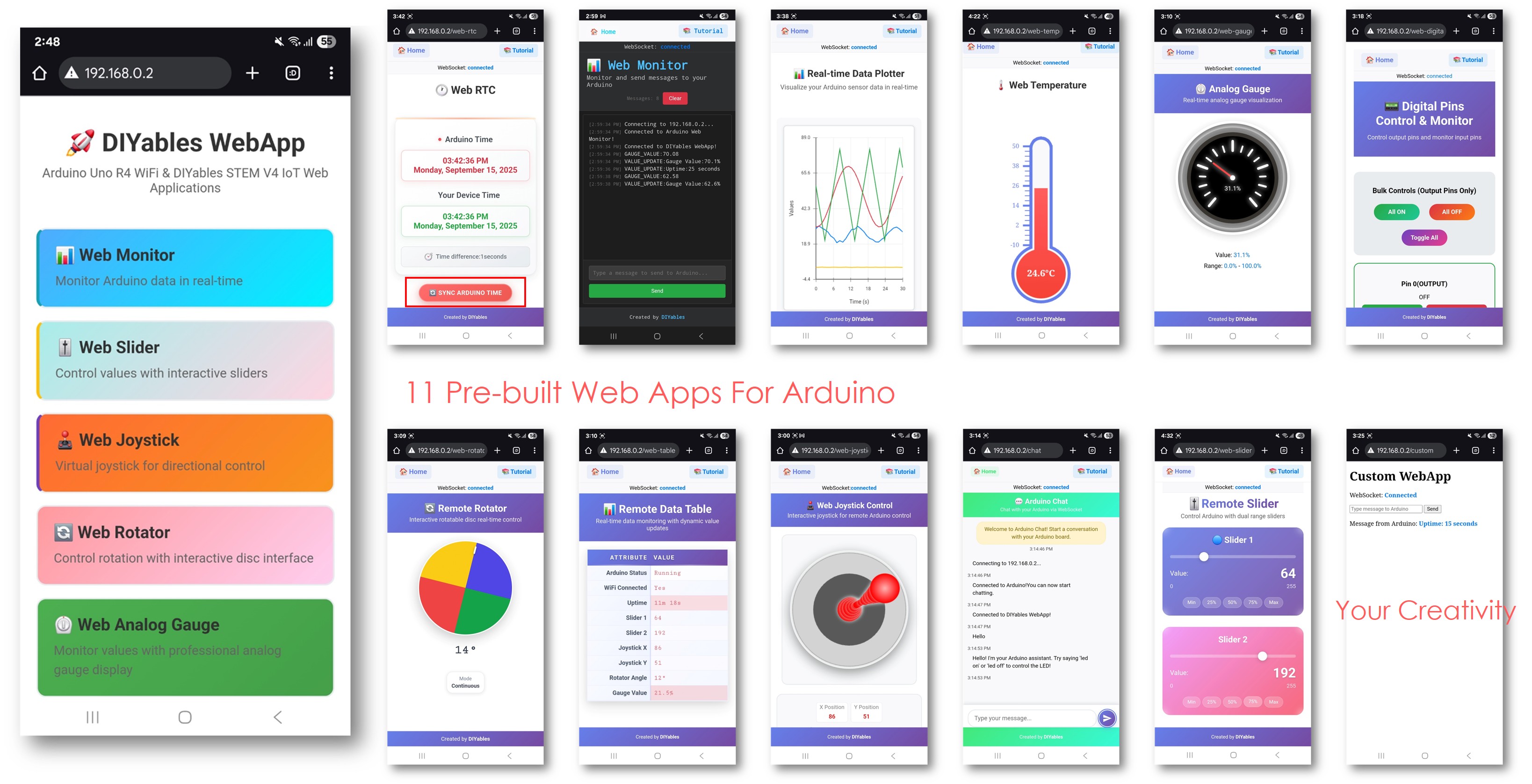 아두이노 우노 R4 diyables 웹앱