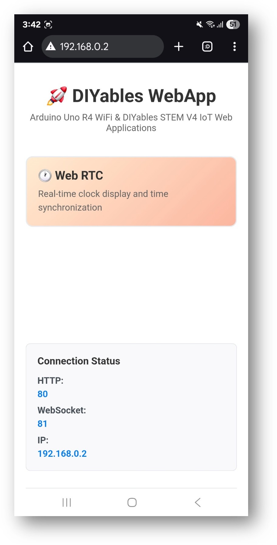 아두이노 우노 R4 diyables 웹앱 홈 페이지 webrtc 앱 포함