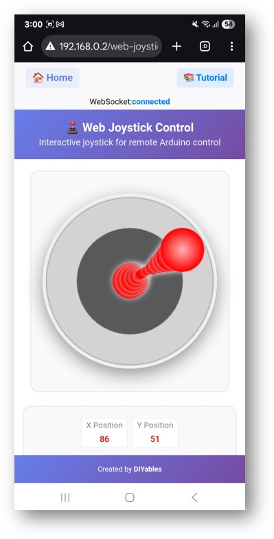 아두이노 우노 R4 diyables 웹앱 웹 조이스틱 앱
