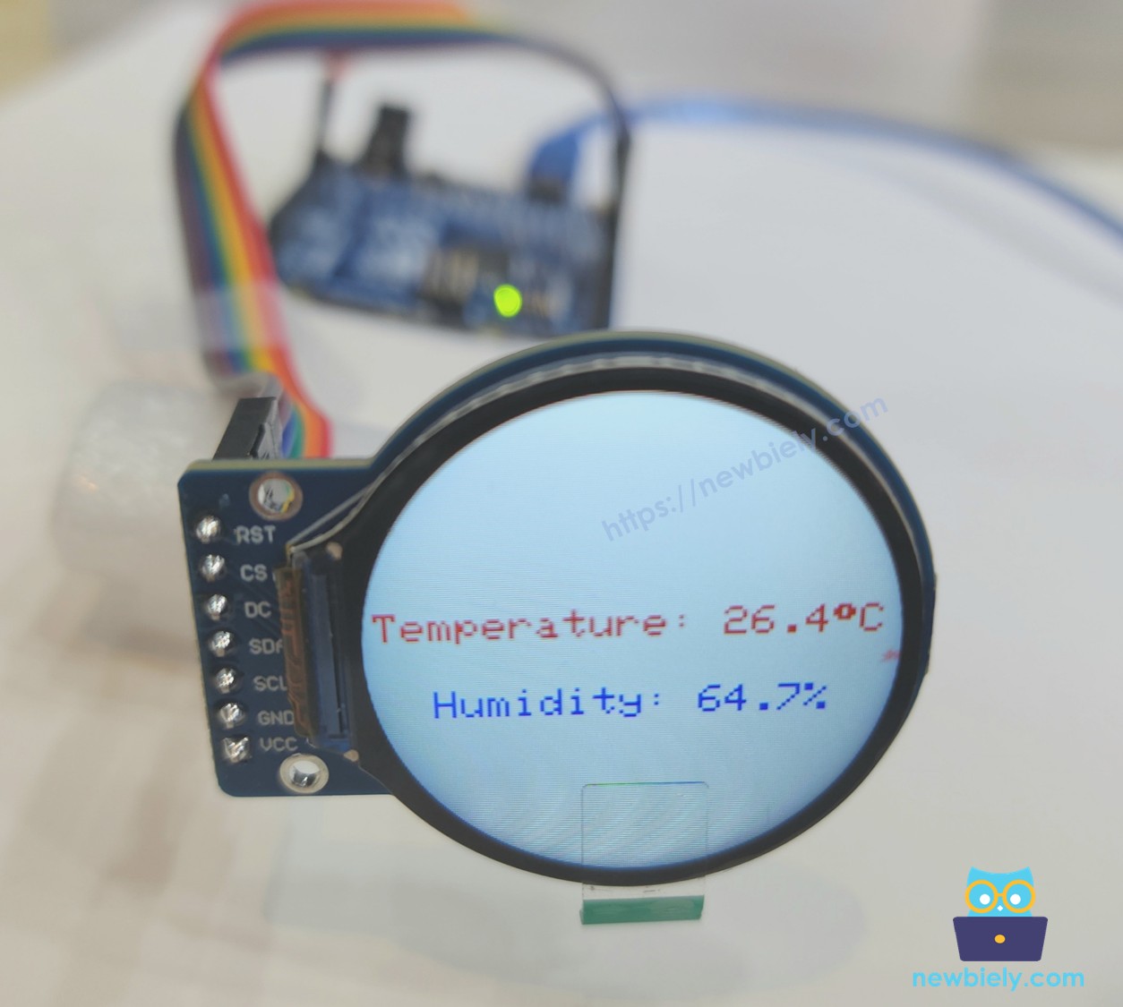 아두이노 우노 R4 원형 tft lcd 디스플레이 화면, 텍스트와 숫자 표시