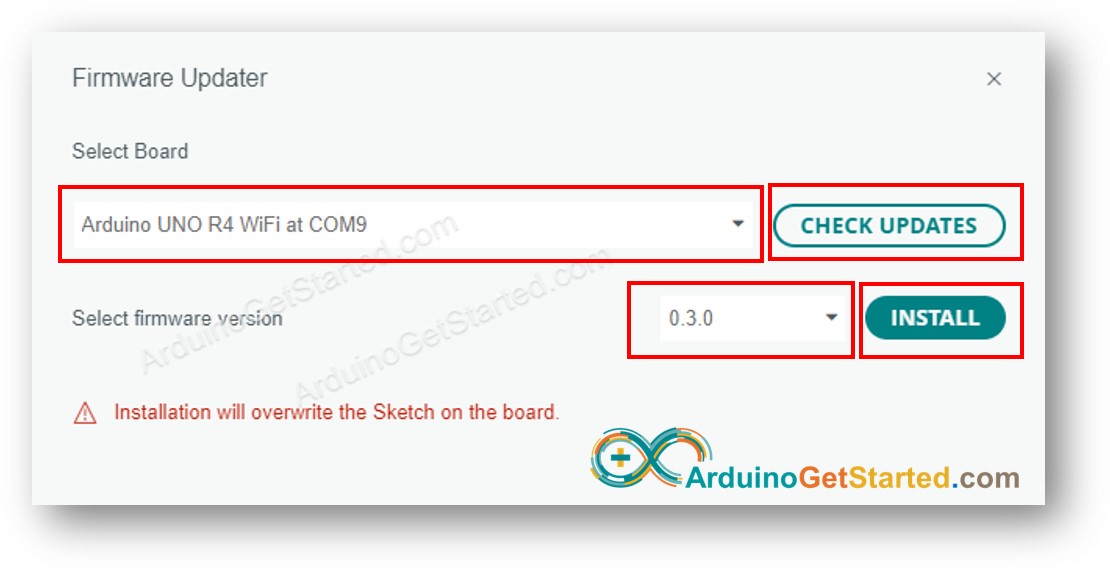 Arduino Uno R4 WiFi 펌웨어 업데이트