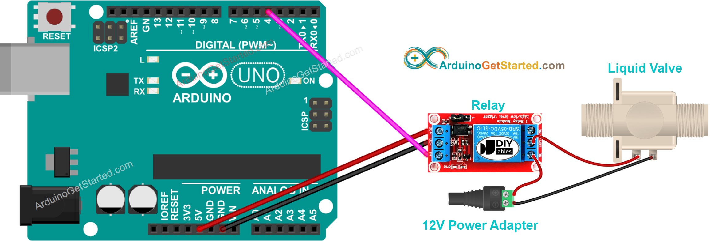 Arduino water valve wiring diagram