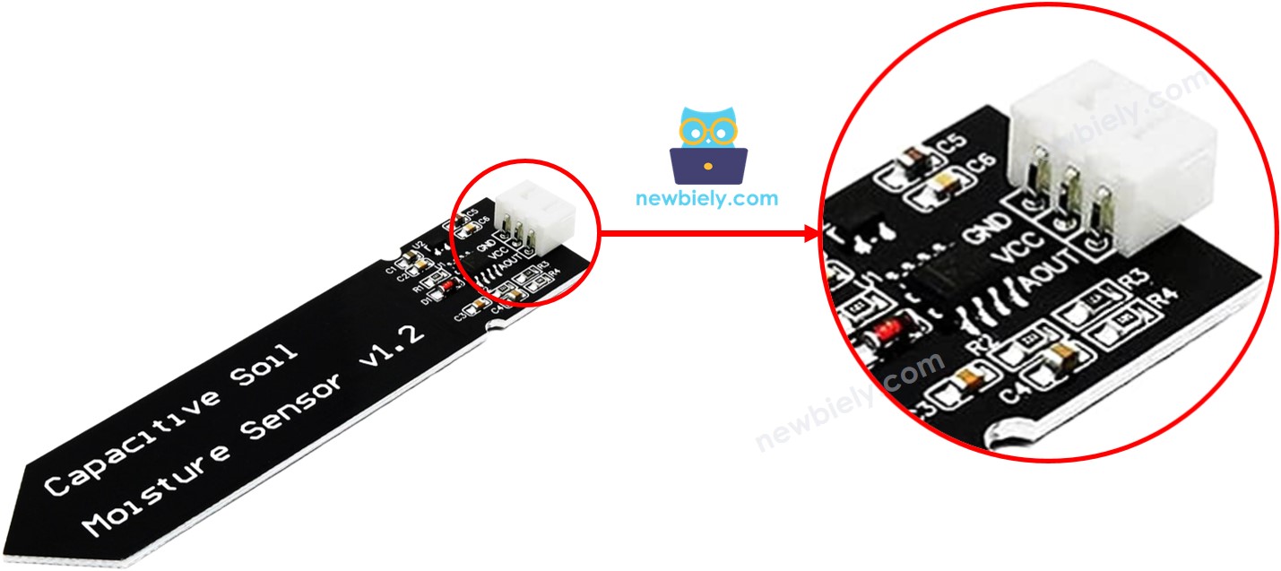 capacitive 토양 수분 센서 사용법 핀아웃