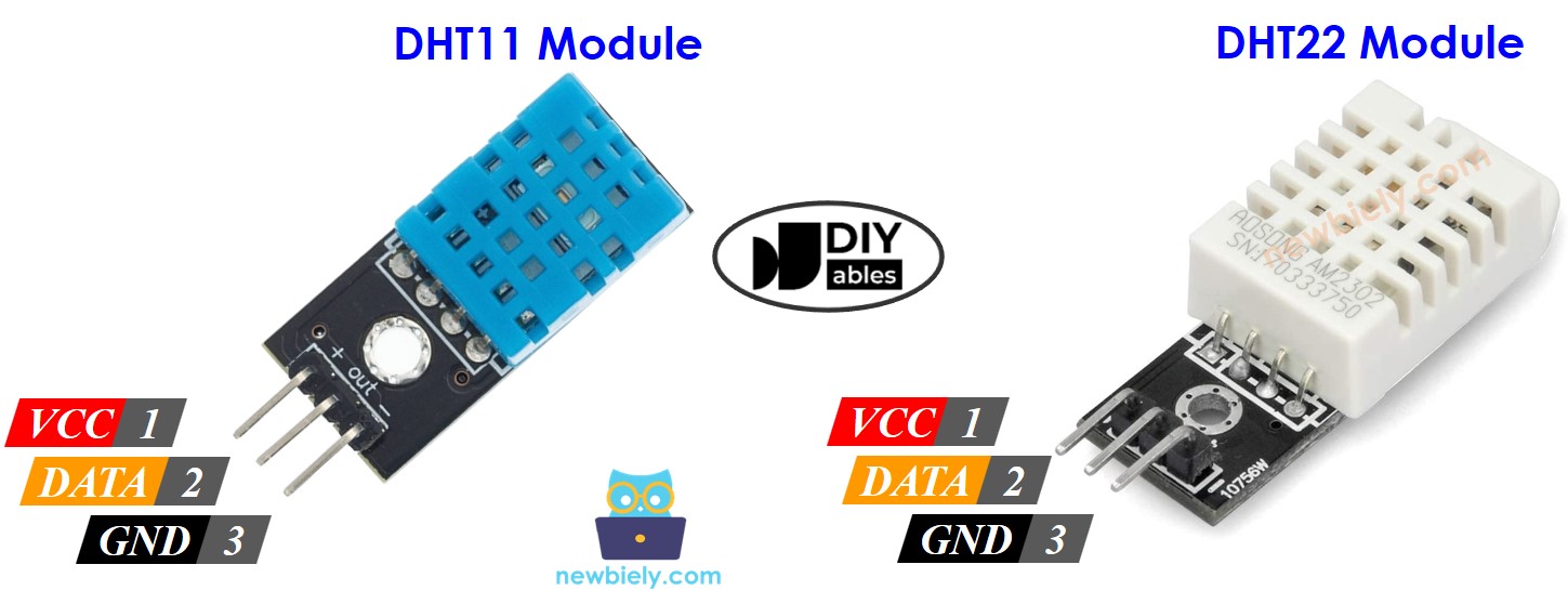 dht11 and dht22 temperature and humidity module 사용법 핀아웃