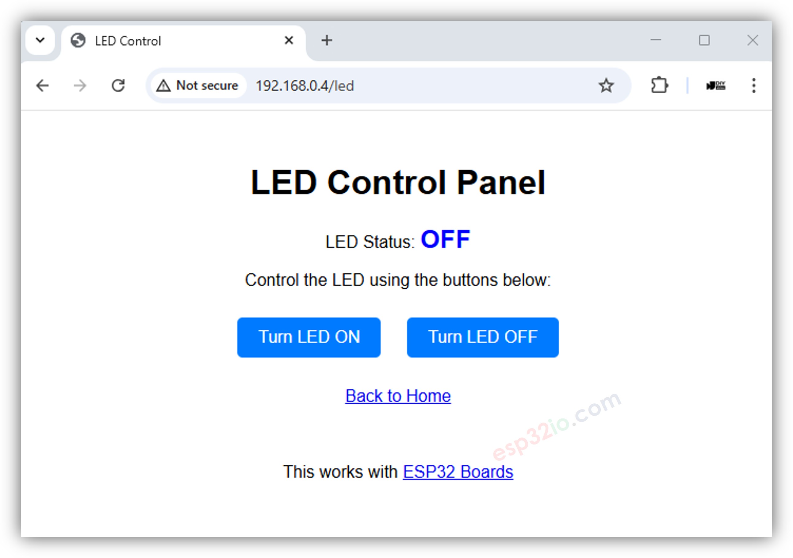 LED 제어 페이지 데모