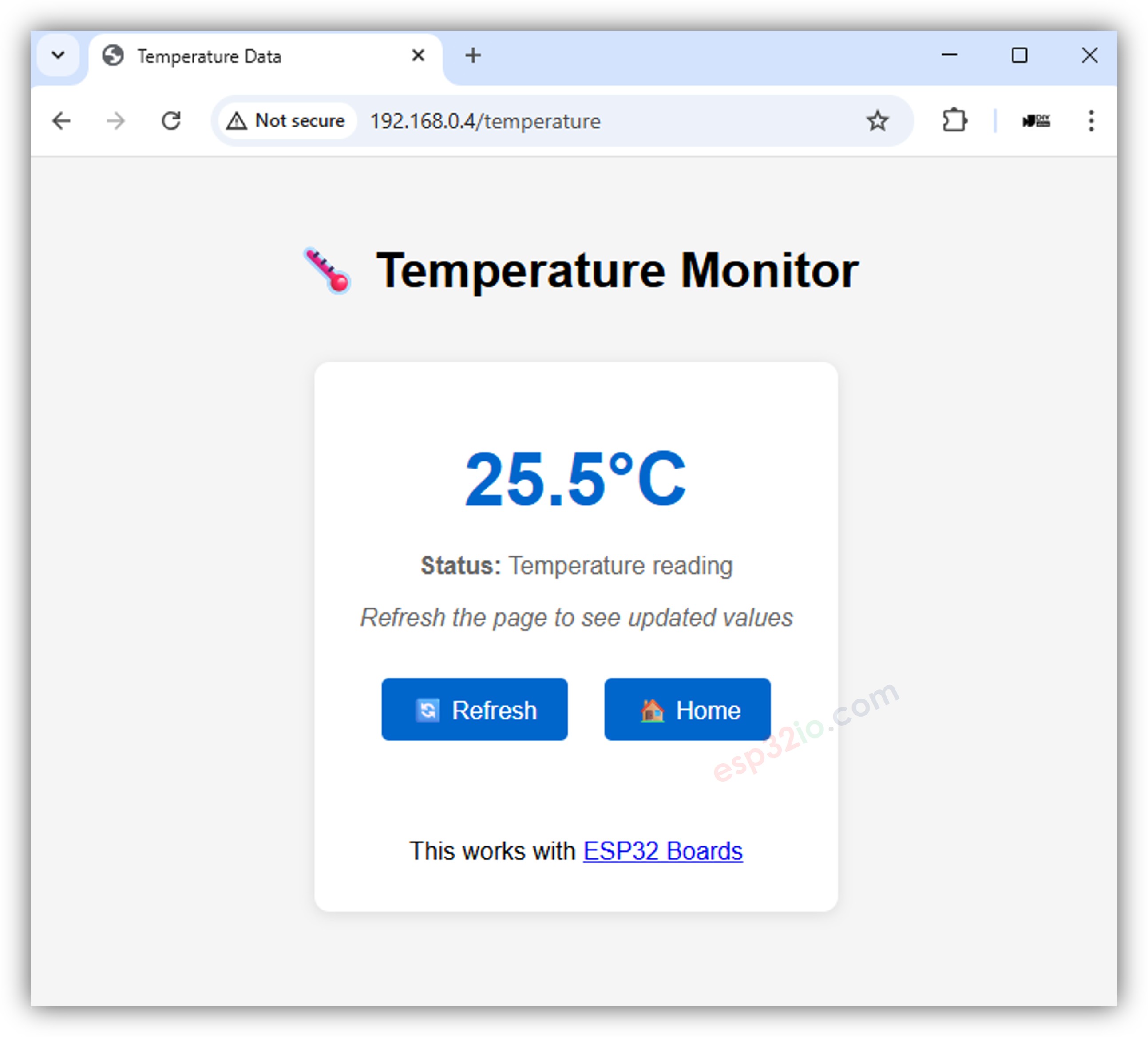 ESP32 웹 서버 온도
