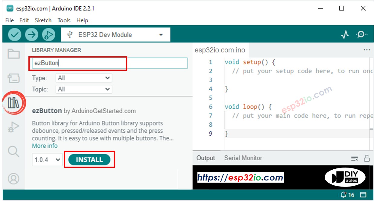 ESP32 button library