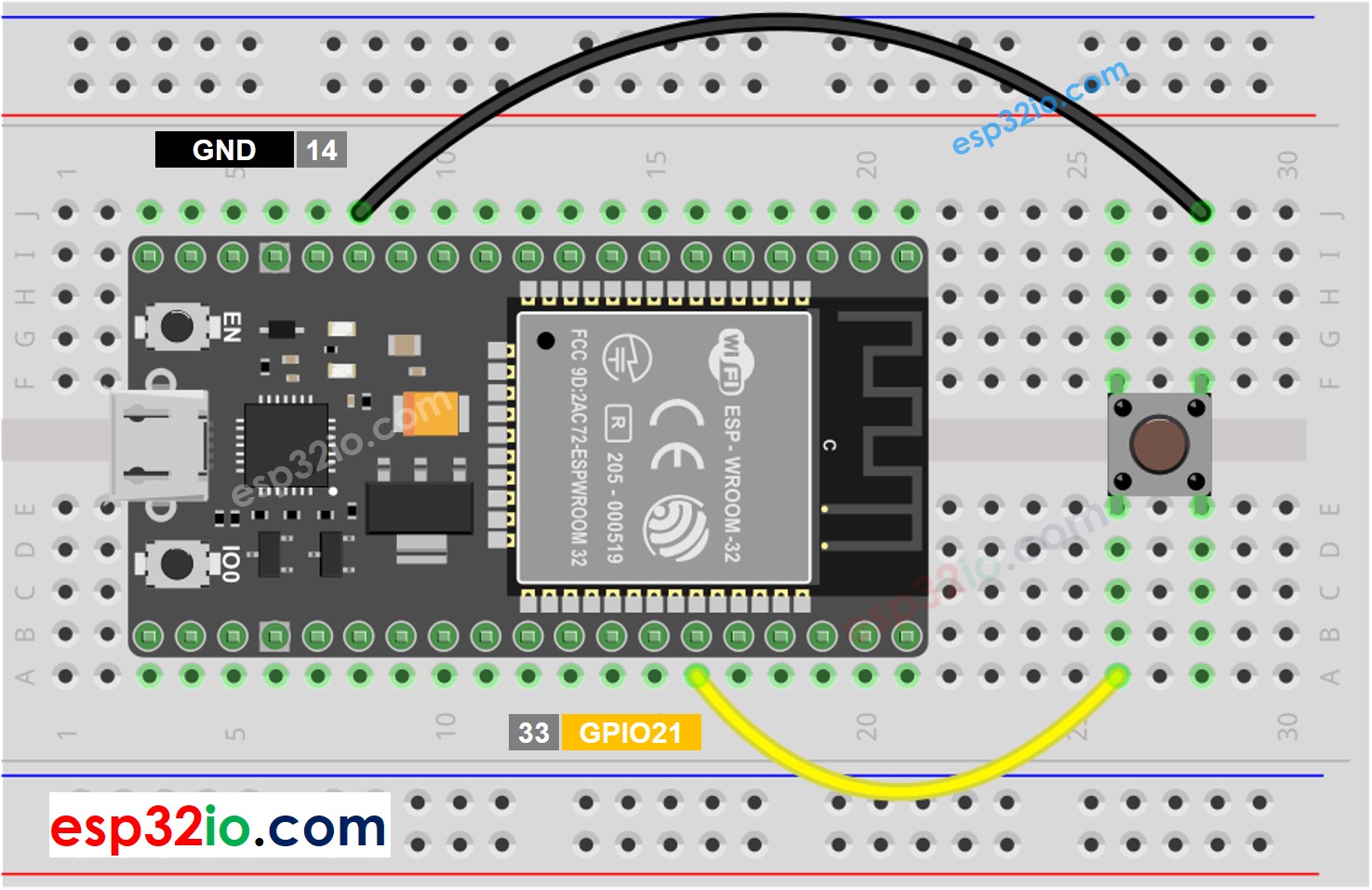 ESP32 Button Wiring Diagram