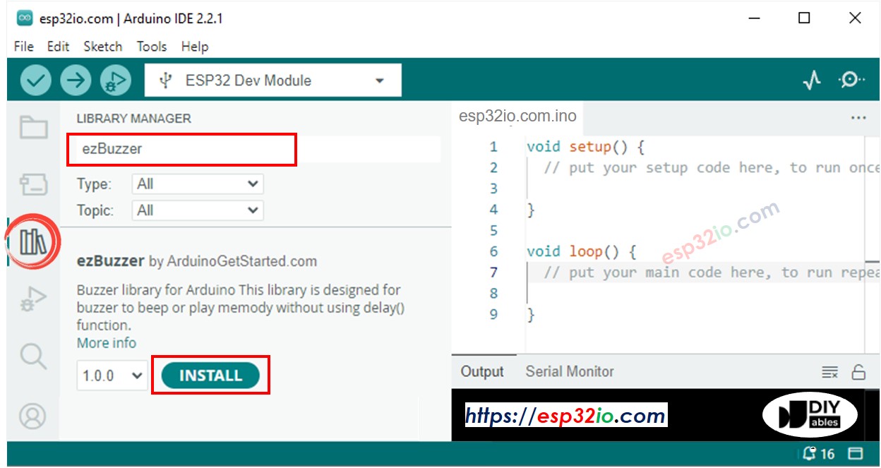 ESP32 buzzer library