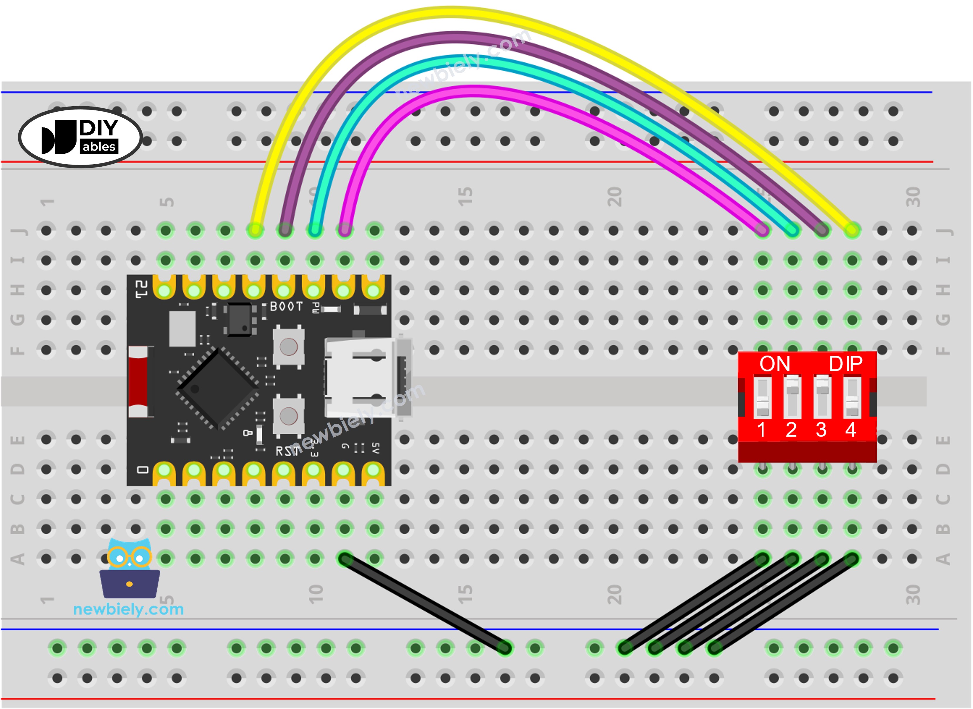 ESP32 C3 Super Mini dip 스위치 배선도