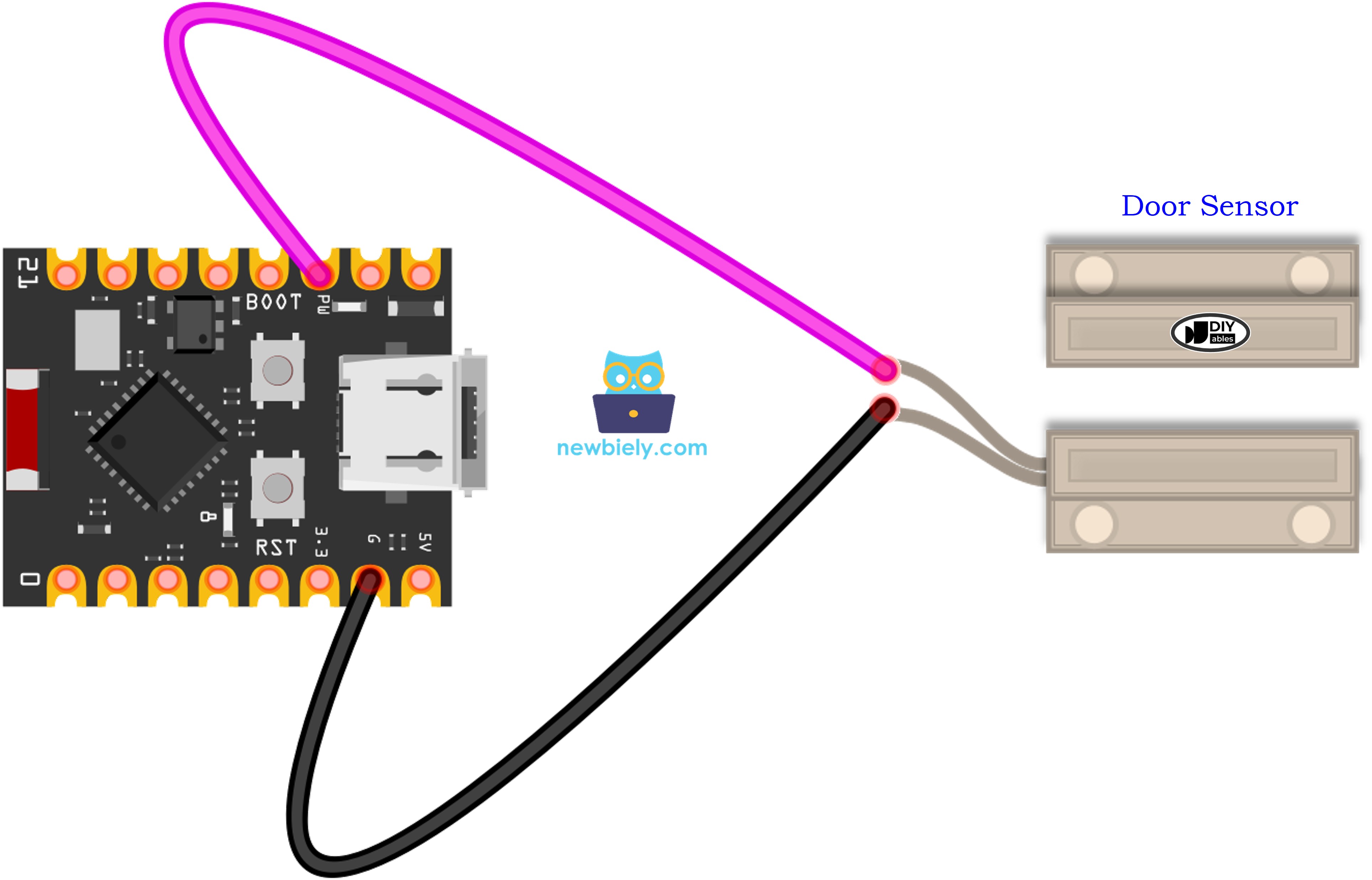 ESP32 C3 Super Mini 도어 센서 배선도