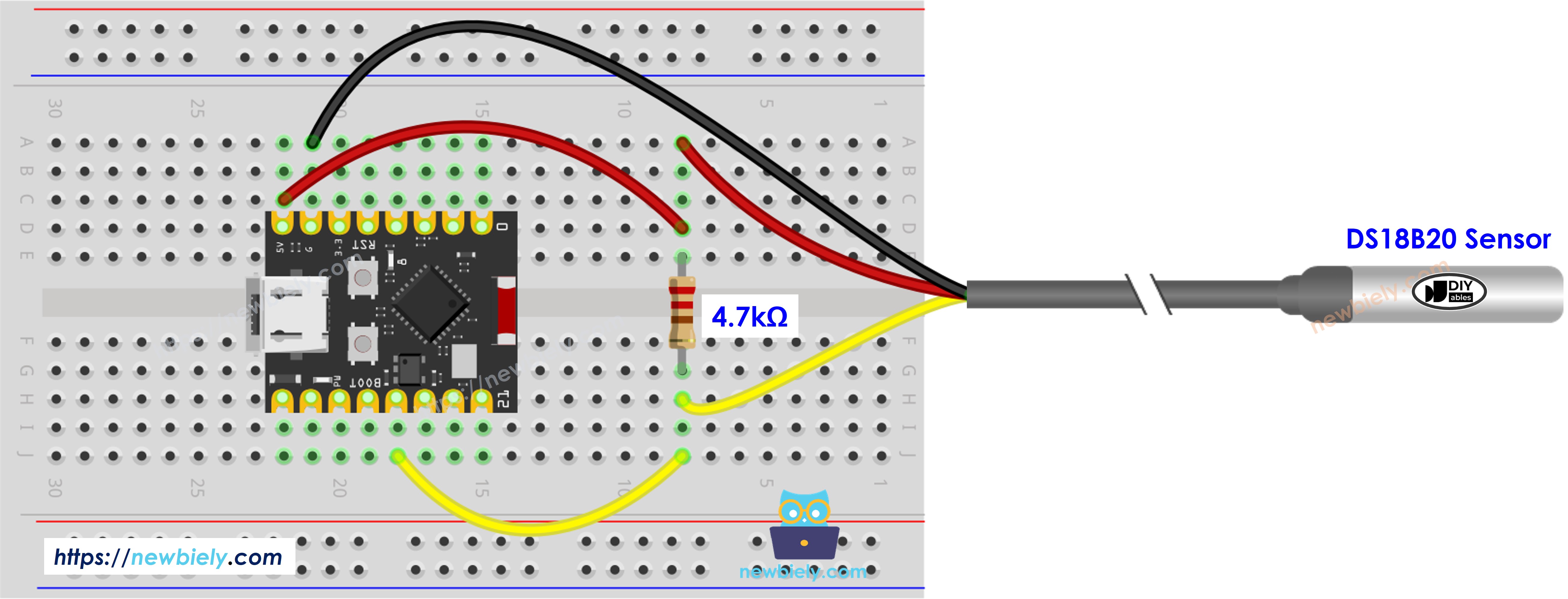 ESP32 C3 Super Mini 온도 센서 연결 배선도