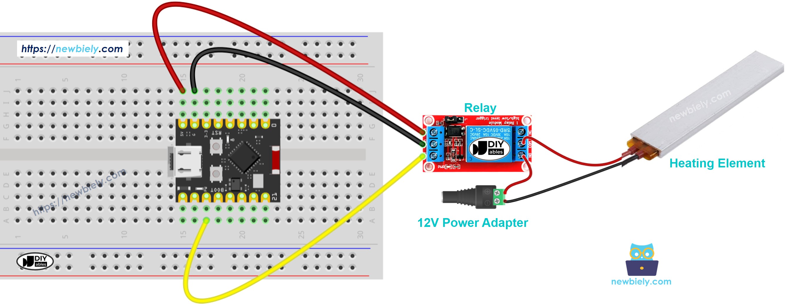 ESP32 C3 Super Mini 가열 요소 배선 다이어그램