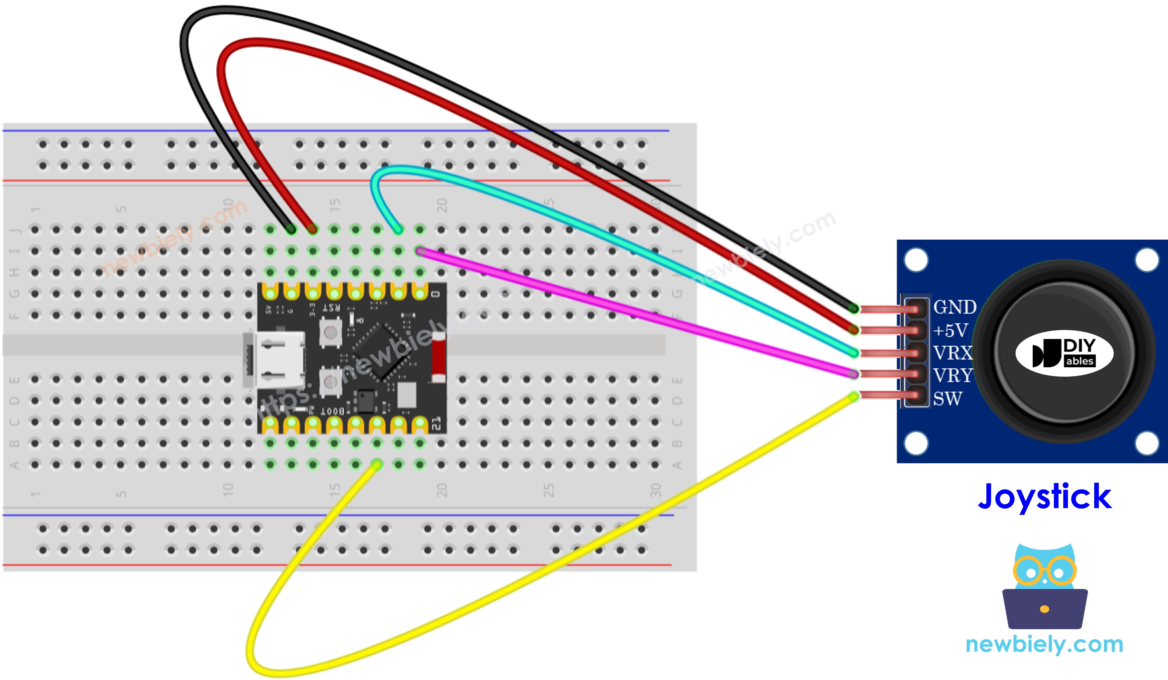 ESP32 c3 슈퍼 미니 조이스틱 배선도