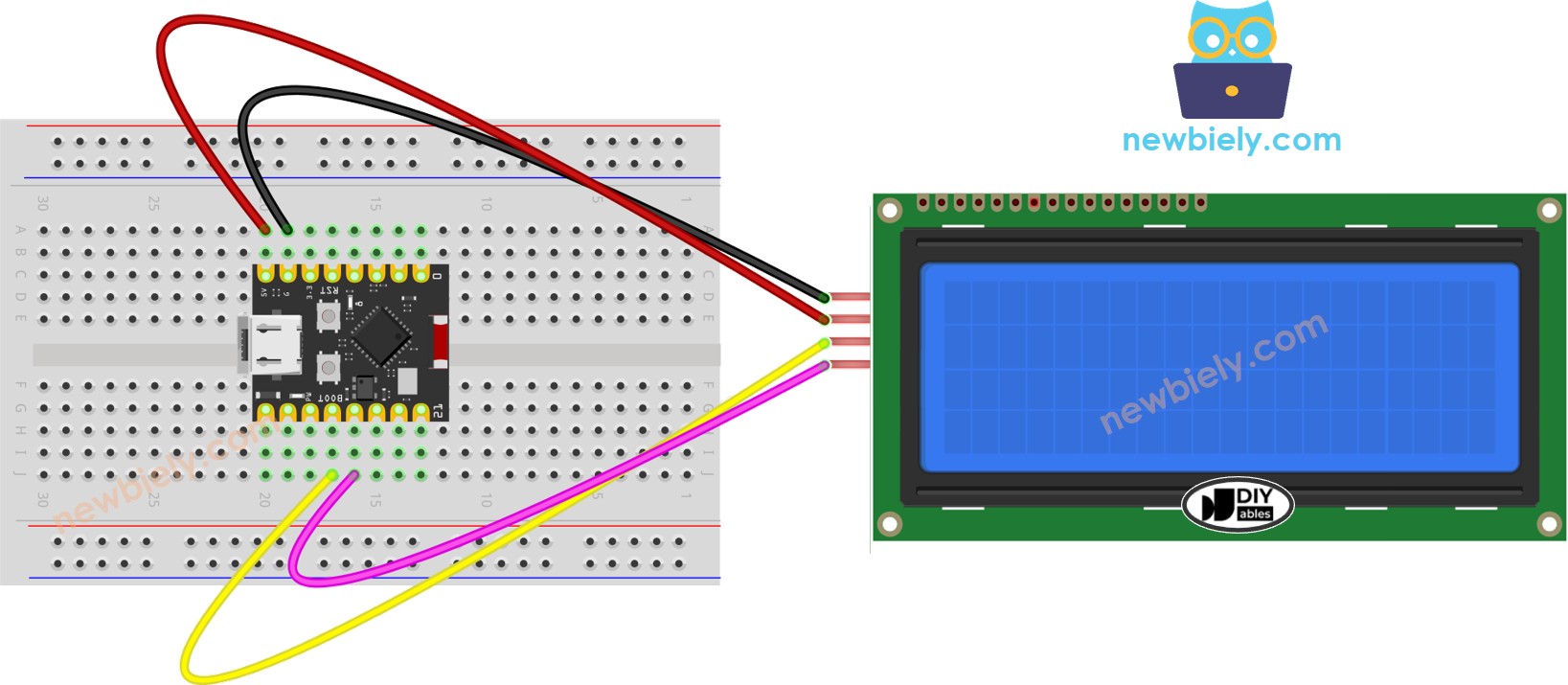 ESP32 c3 슈퍼 미니 lcd 20x4 i2c 배선도