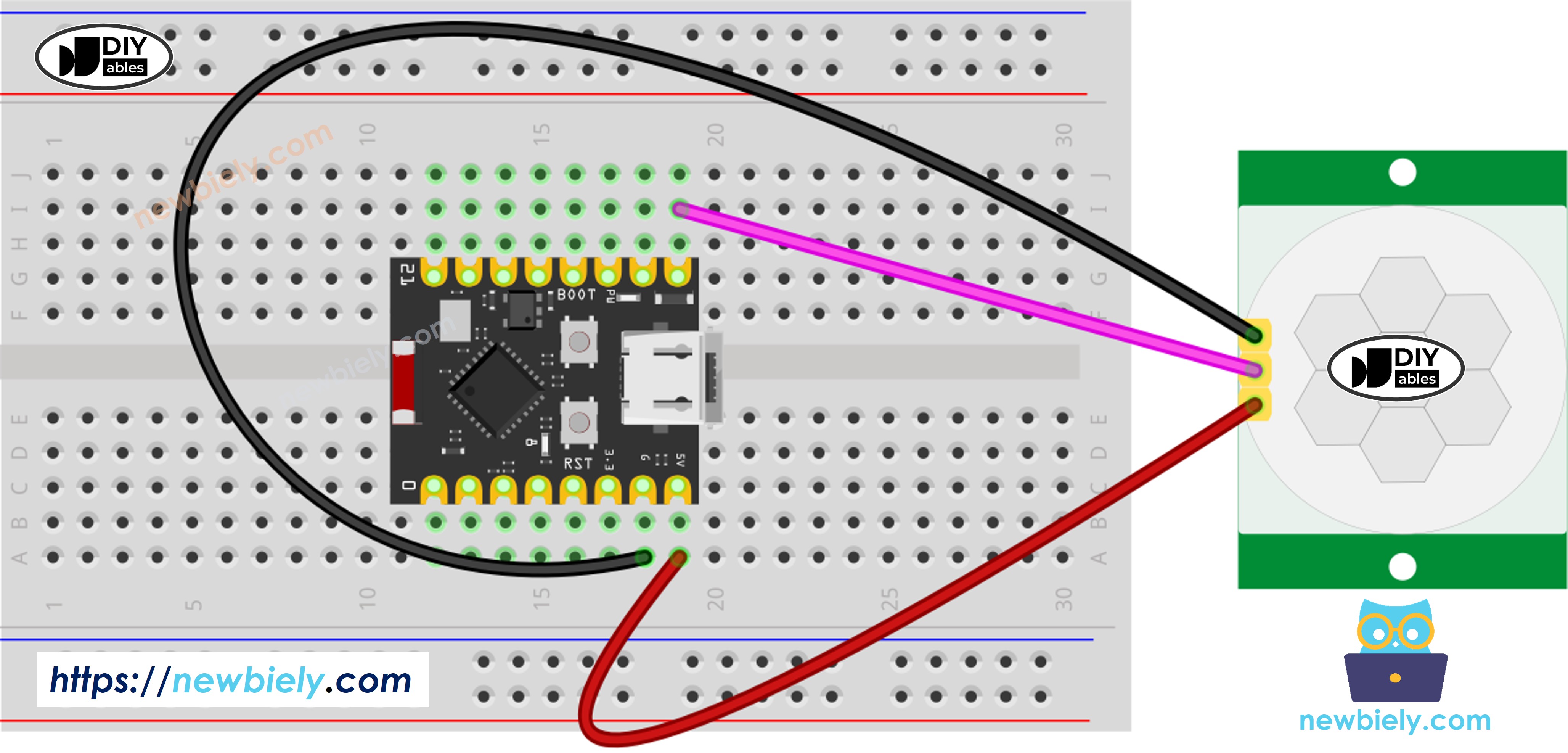 ESP32 C3 Super Mini 모션 센서 배선도