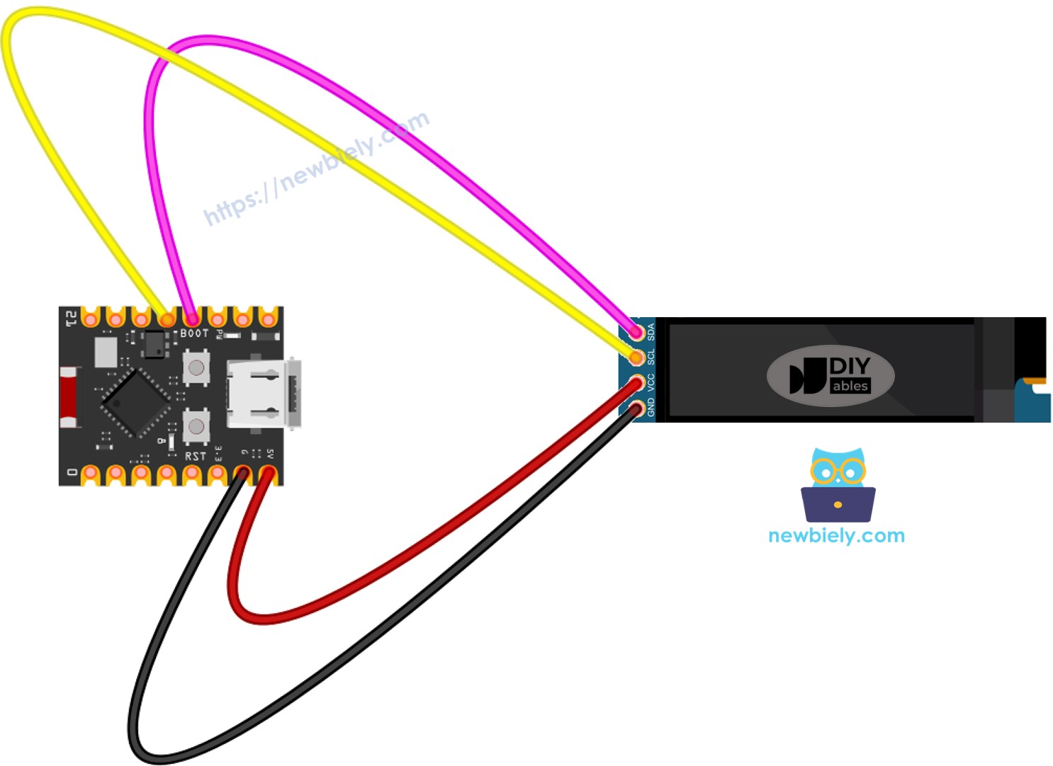 ESP32 C3 Super Mini oLED 128x32 배선도