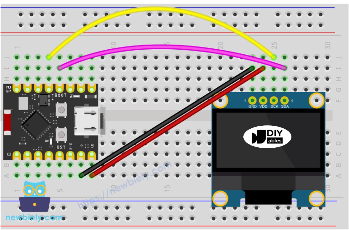 ESP32 C3 Super Mini oLED 연결 배선도
