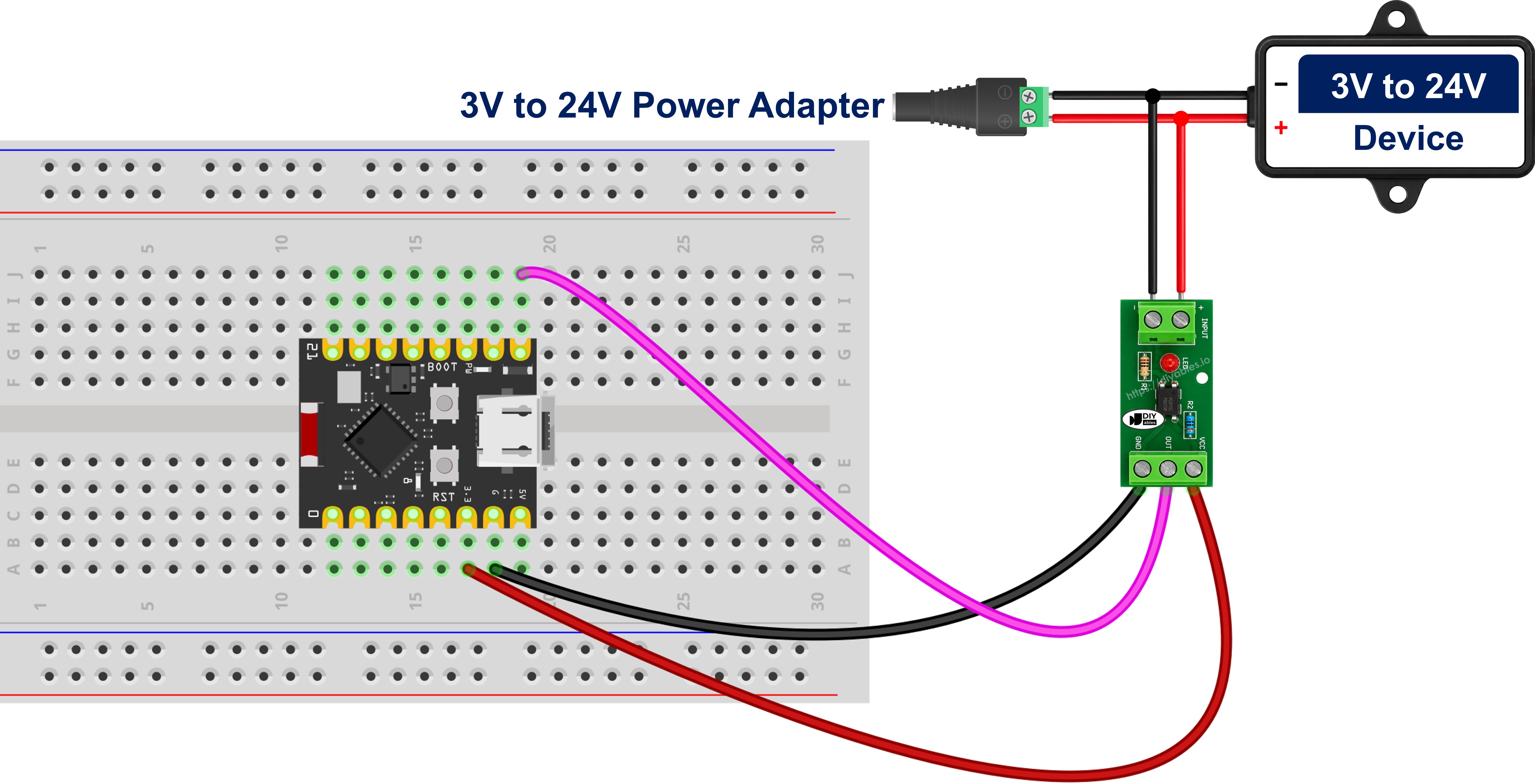 ESP32 C3 Super Mini pc817 옵토커플러 절연 모듈 배선 다이어그램